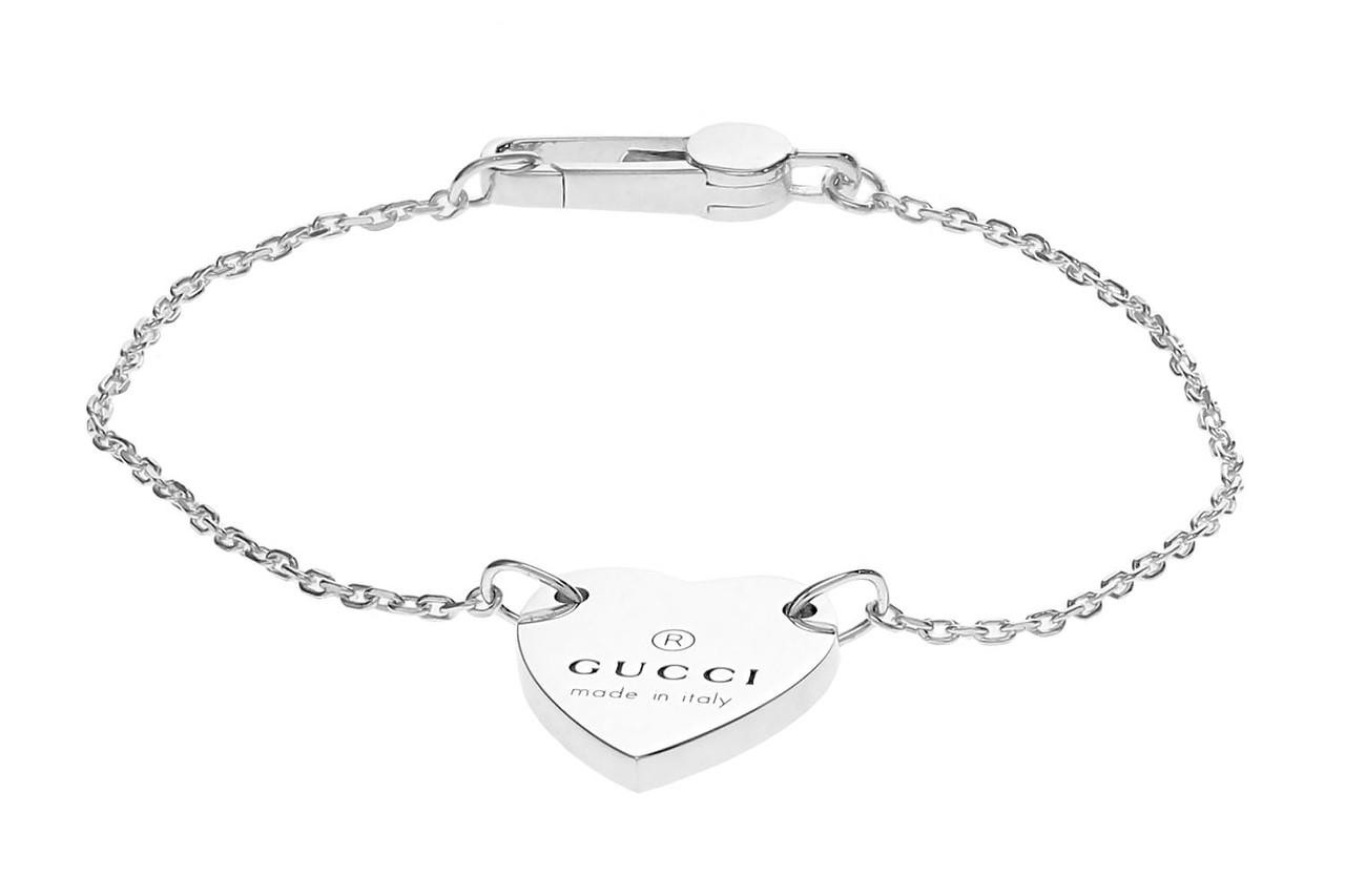 GUCCI Silver Heart Charm Bracelet YBA2235130010