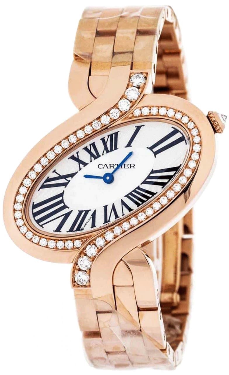 CARTIER Delices De Diamond 18K Rose-Gold Women's Watch WG800006
