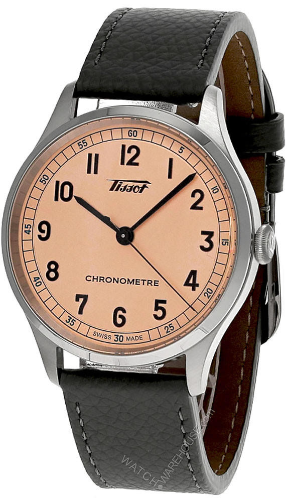 TISSOT Heritage AUTO 39MM Pink Dial Leather Men's Watch T142.464.16.332.00 / T1424641633200