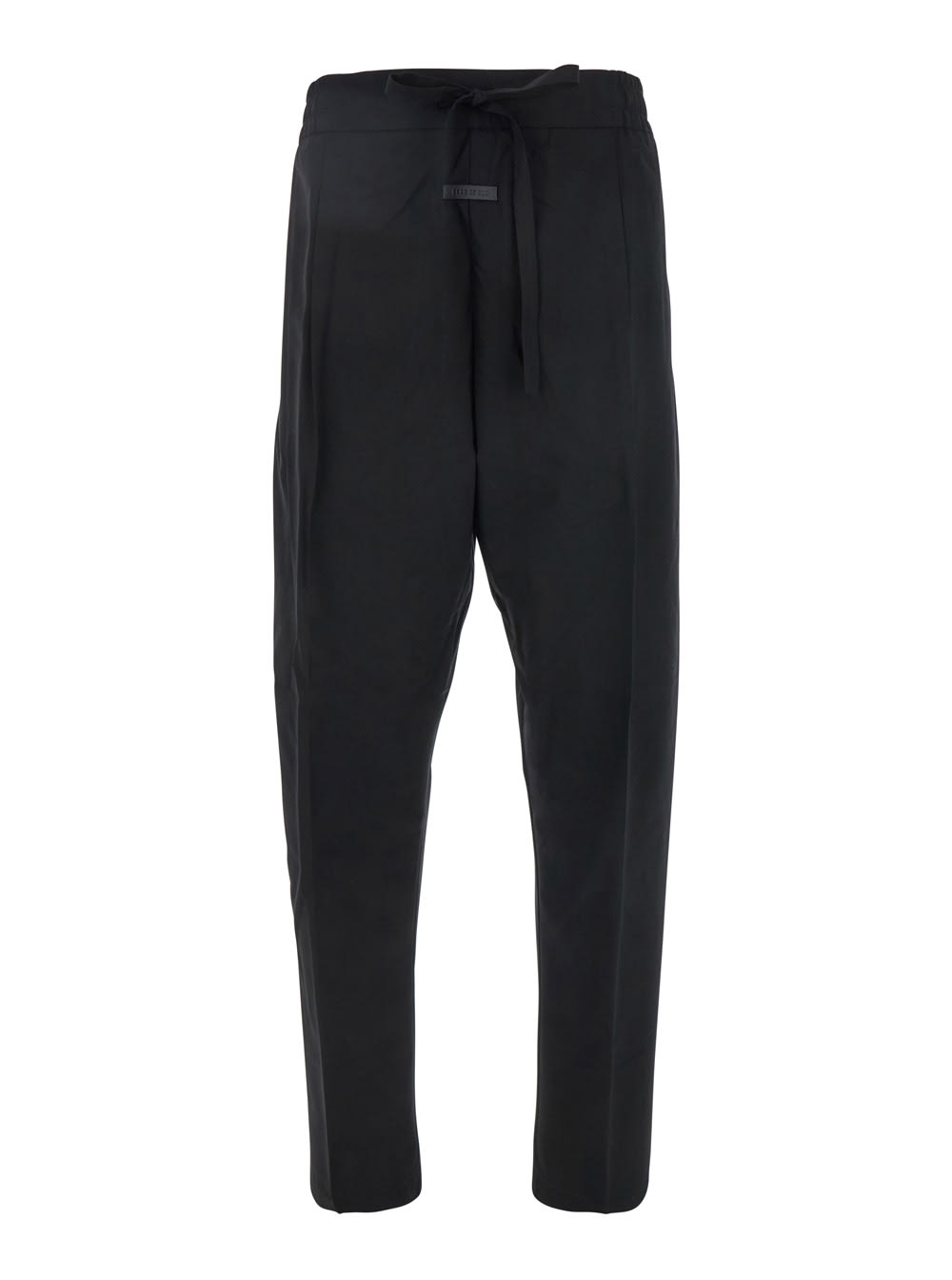 Fear of God Black Pants With Front Knot Closure And Logo Patch In Cotton And Wool Blend Woman