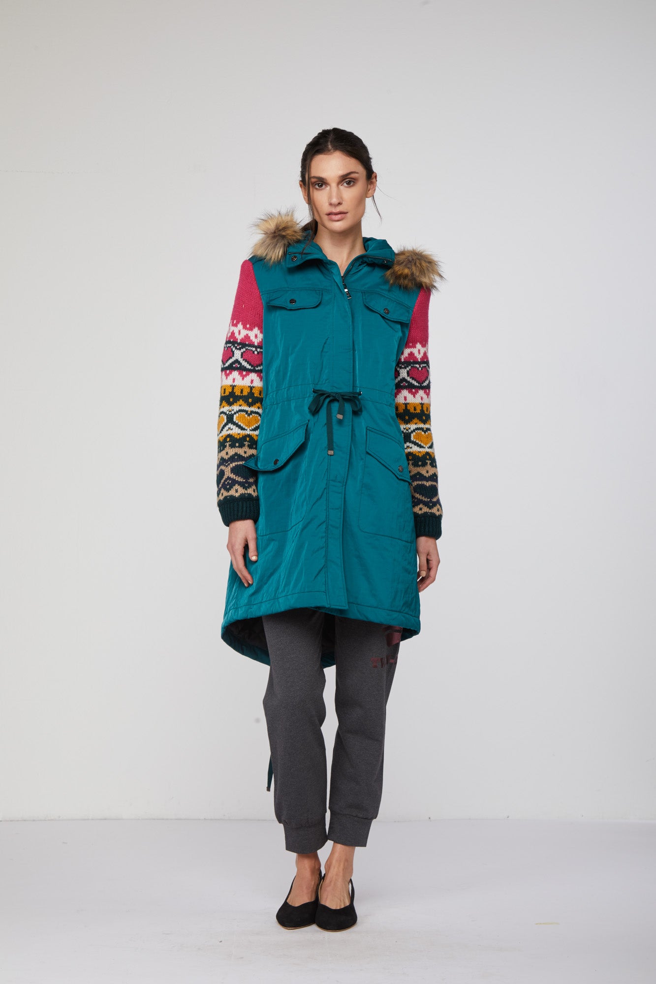 Twinset Parka Petrolio