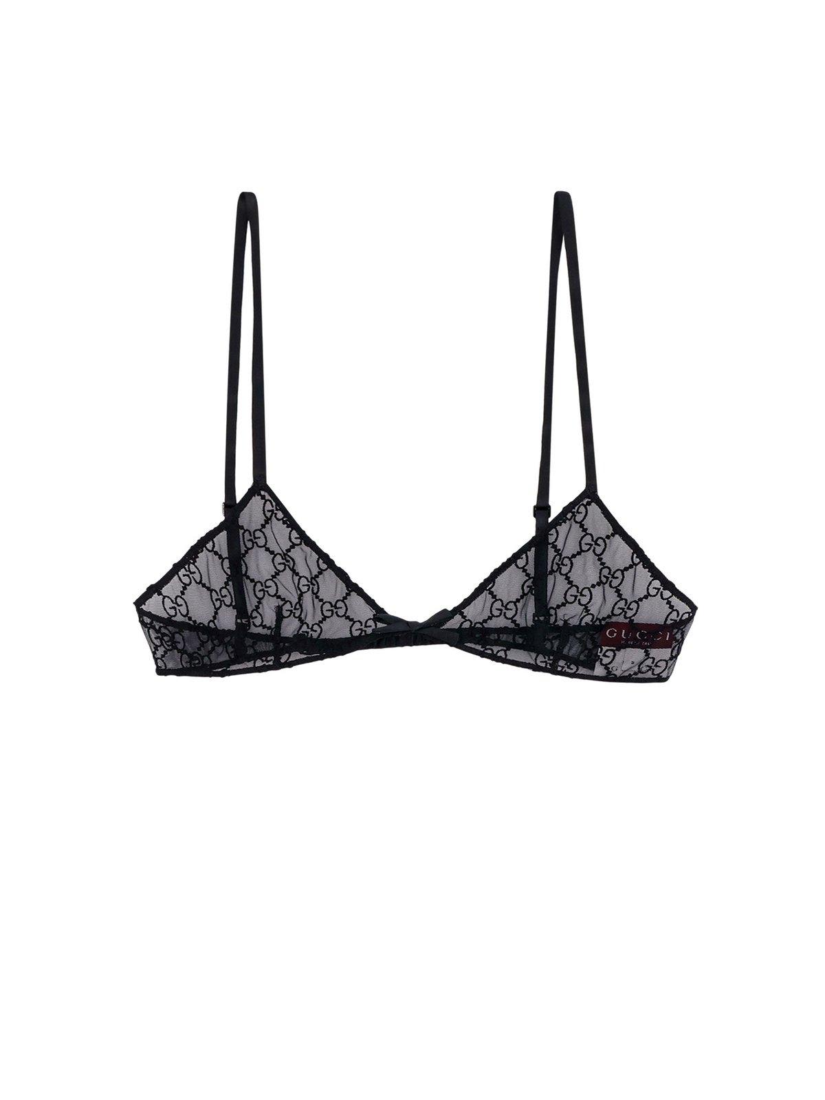 Gucci Gg Motif Lace Bra