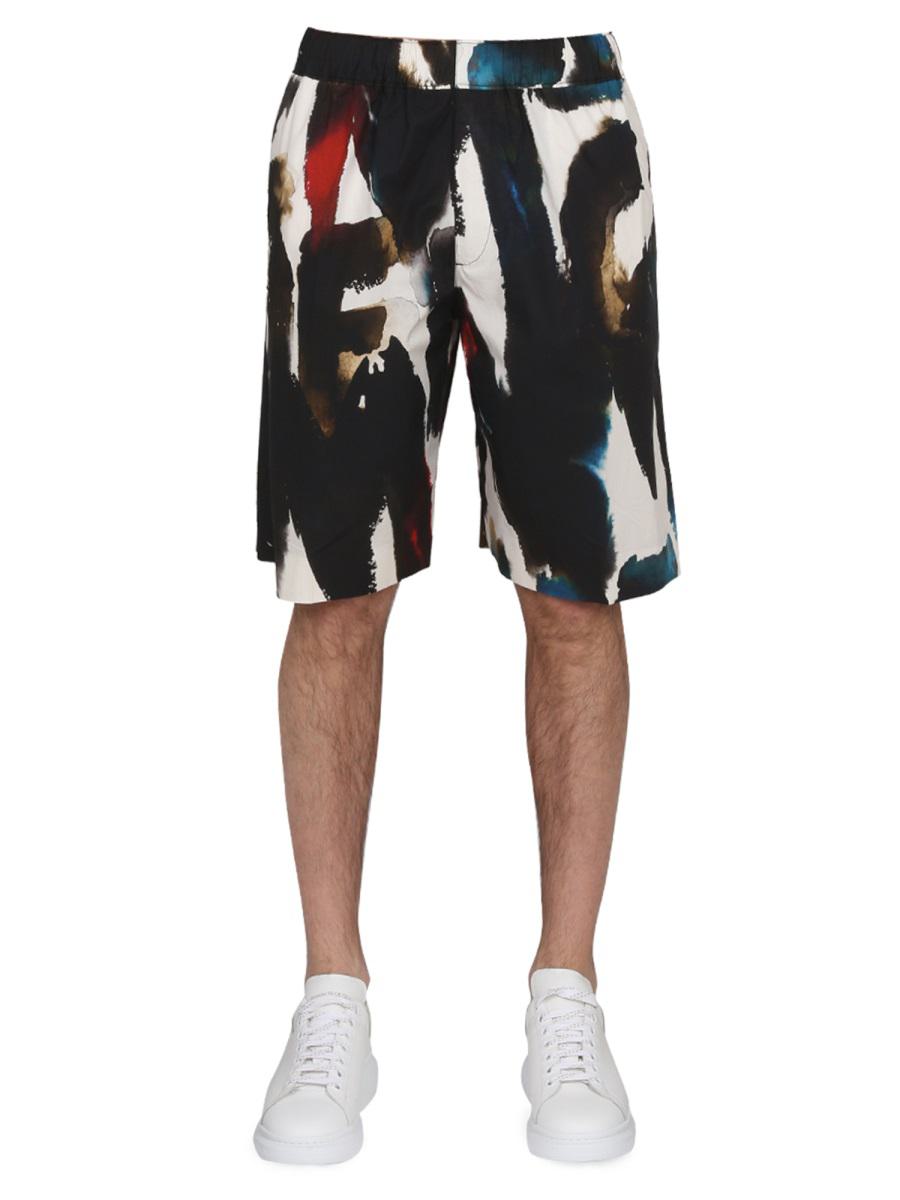 Alexander McQueen 百慕大短裤带logo印花