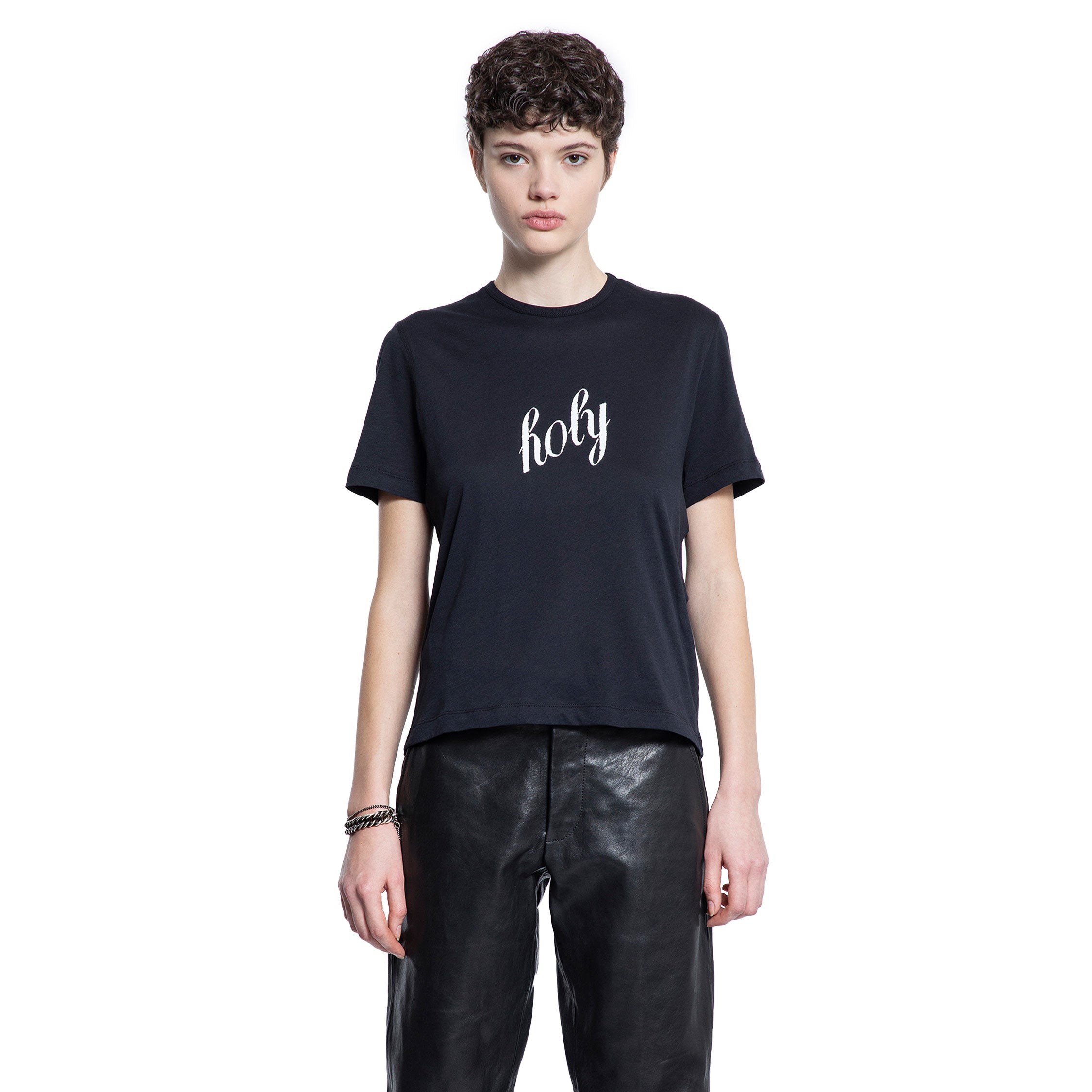 ANN DEMEULEMEESTER WOMAN BLACK T-SHIRTS & TANK TOPS