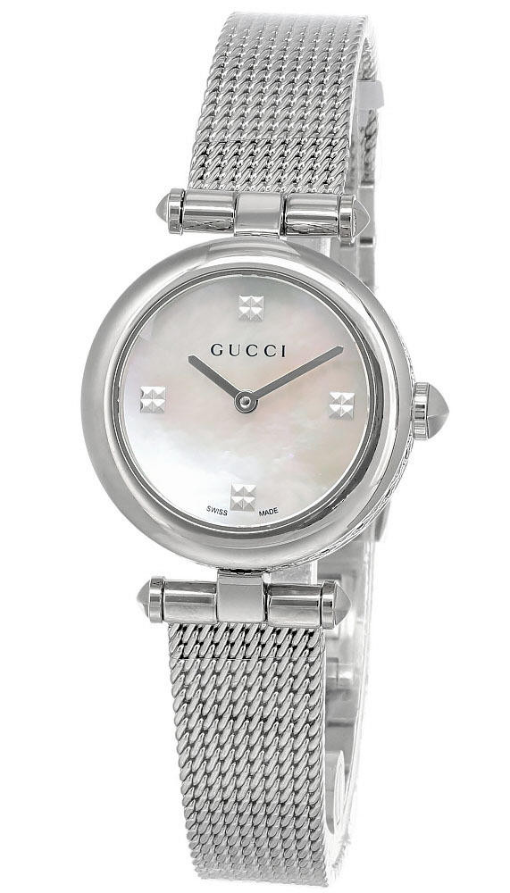 GUCCI Diamantissima 27MM QTZ SS White MOP Dial Women's Watch YA141504