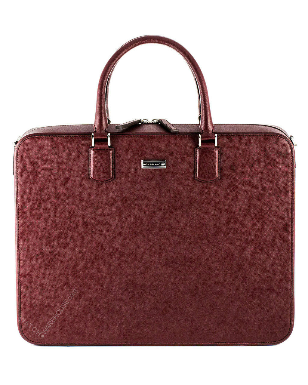 MONTBLANC Meisterstuck Burgundy Calfskin Saffiano Leather Briefcase 109619