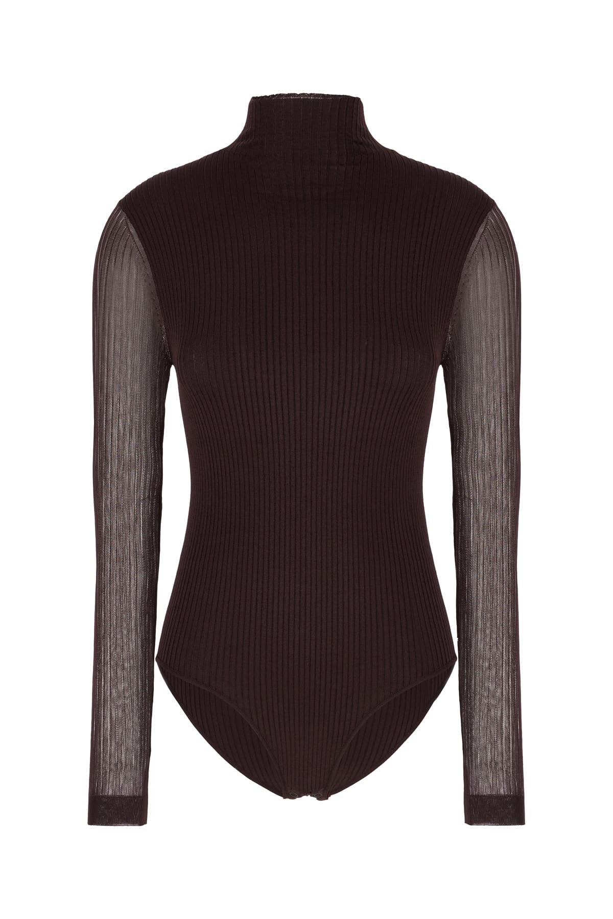 Fendi Aubergine Stretch Viscose Blend Bodysuit