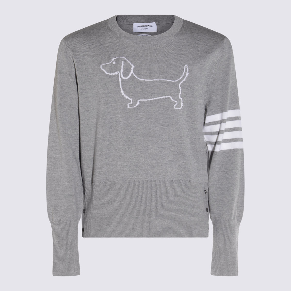 Thom Browne 灰色羊毛针织衫