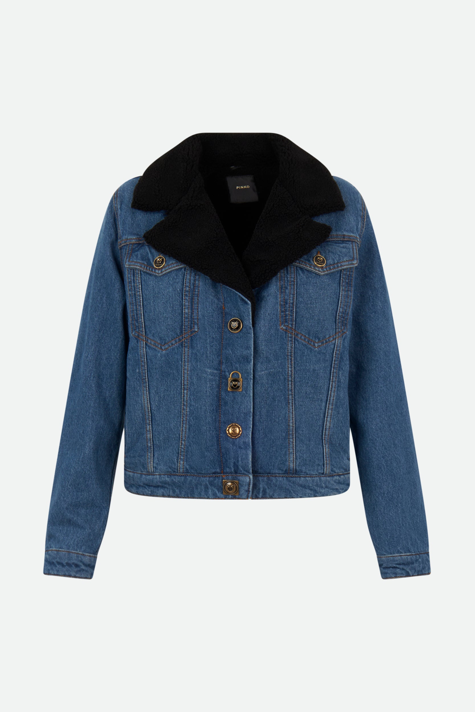 平科·贾卡（Pinko Giacca）穿着牛仔布蓝（Denim Blu）