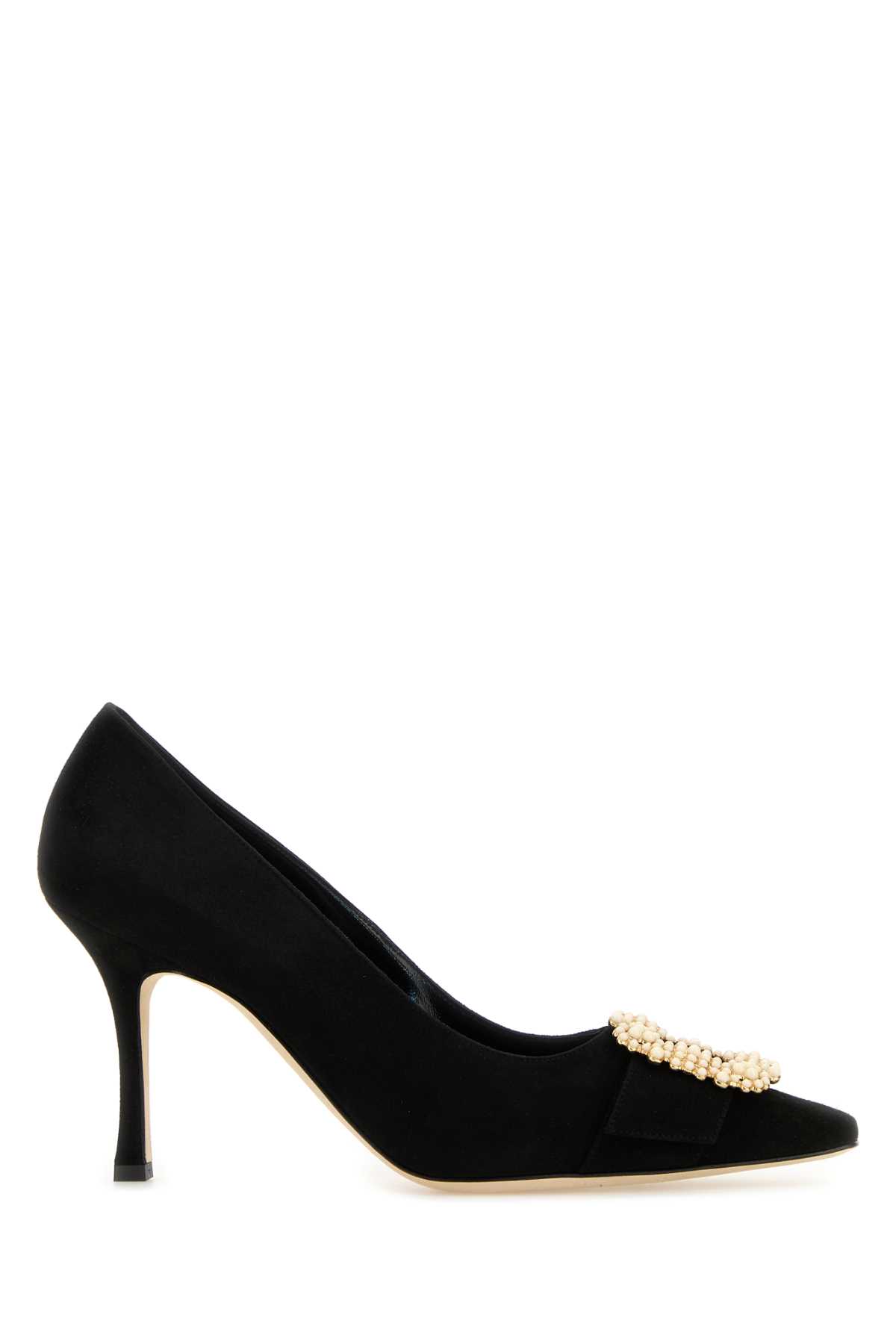 Manolo Blahnik 黑色麂皮Giboa高跟鞋
