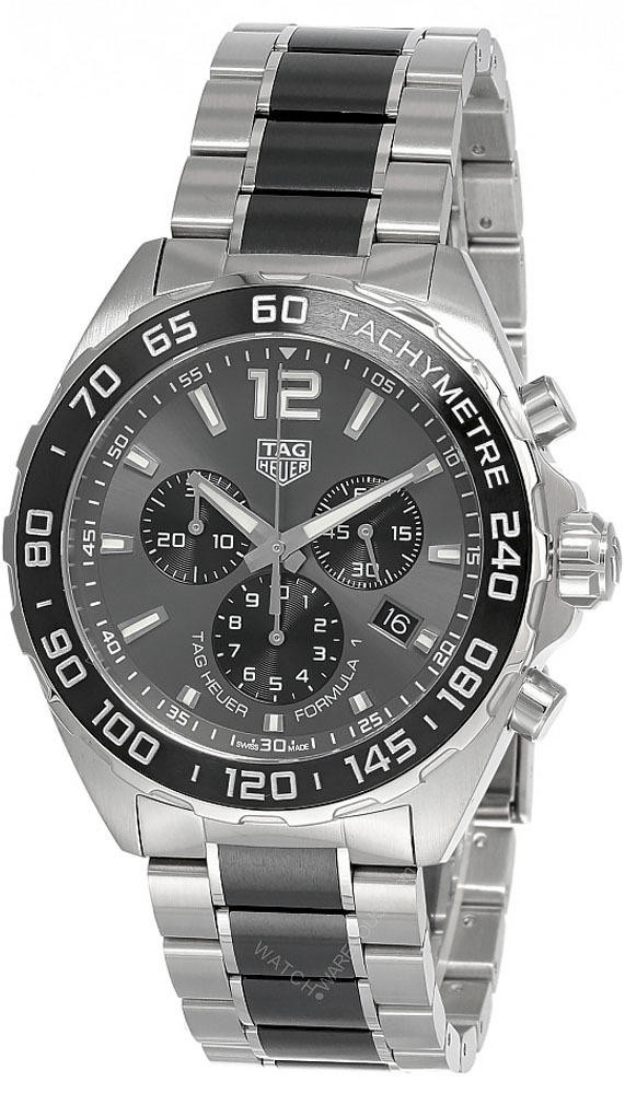 TAG HEUER Formula-1 43MM CHRONO SS Ceramic Men's Watch CAZ1011.BA0843