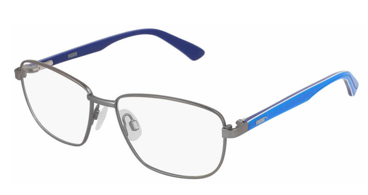 Puma Grey Rectangle Ruthenium Blue Junior Eyewear 51mm PJ0013O 005