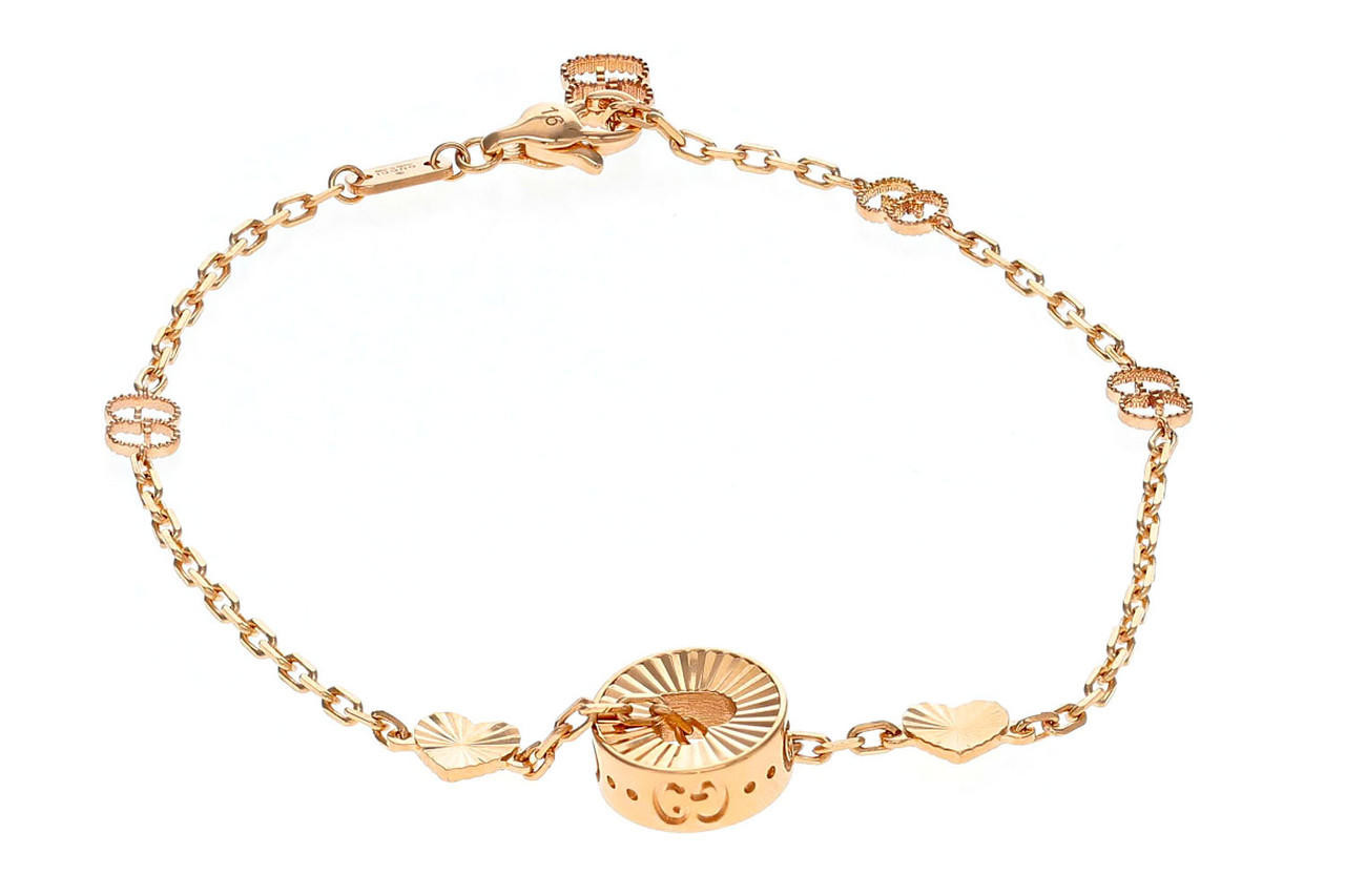 GUCCI Icon Heart 18K Rose Gold Bracelet YBA729383001016