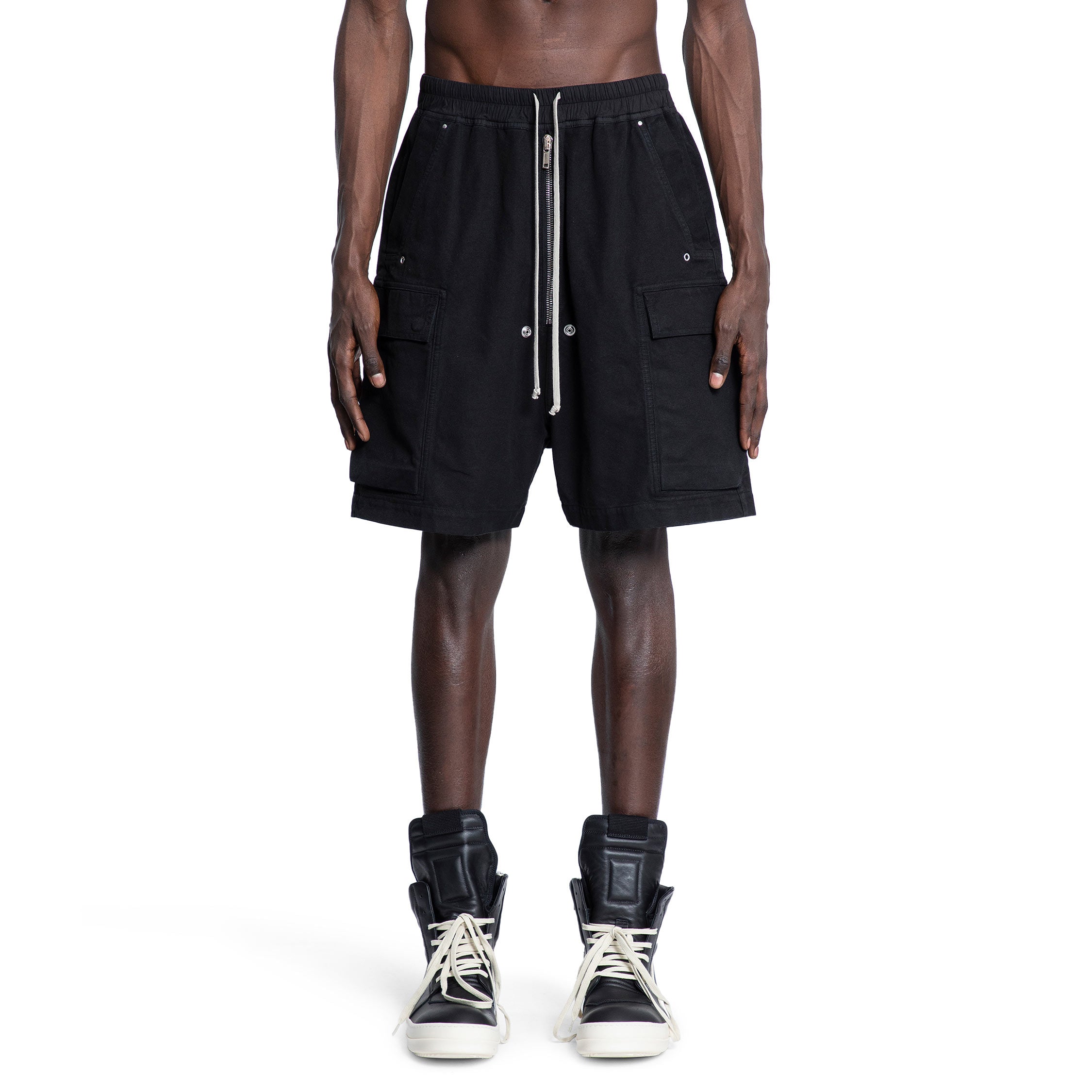 RICK OWENS DRKSHDW MAN BLACK SHORTS & SKIRTS