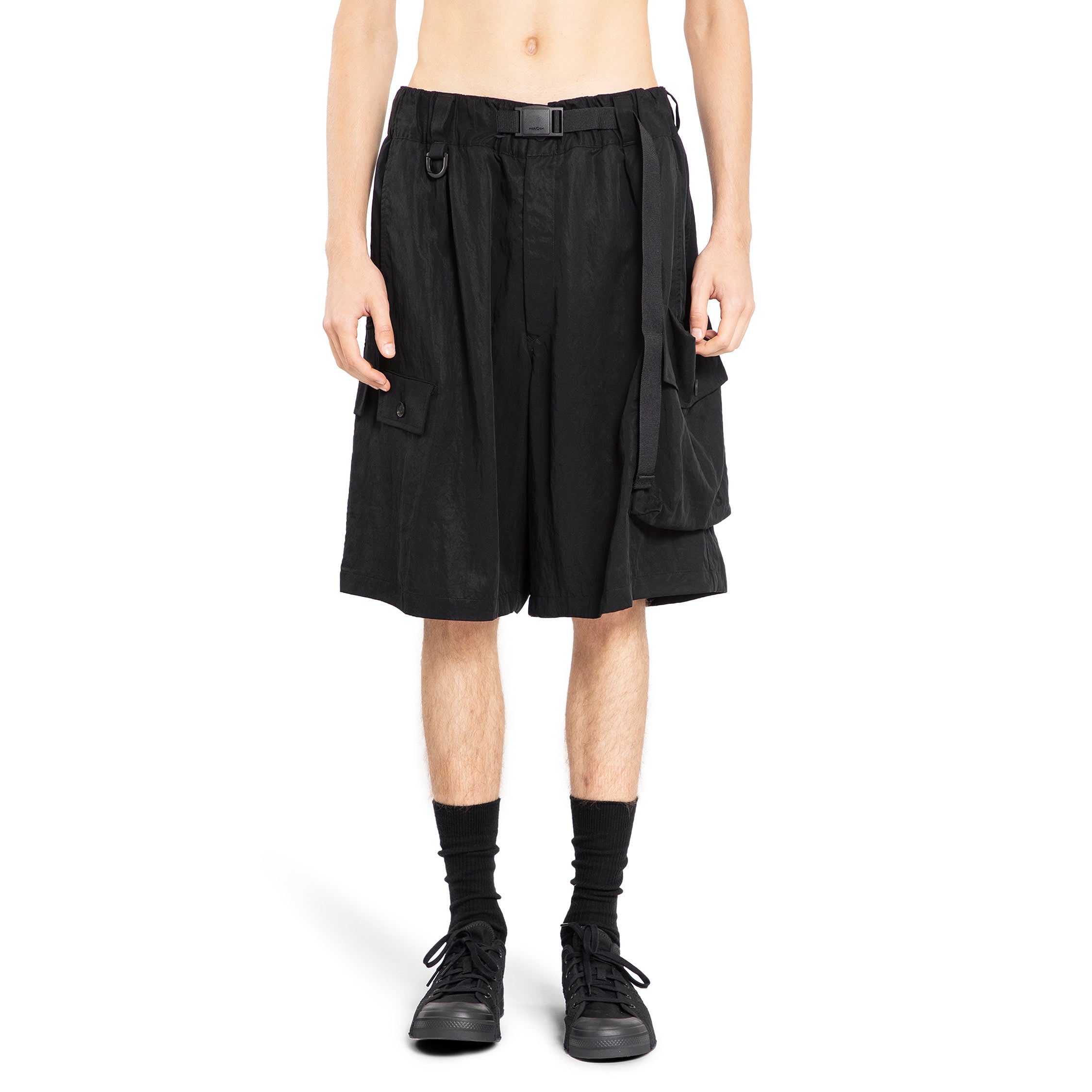 Y-3 MAN BLACK SHORTS & SKIRTS