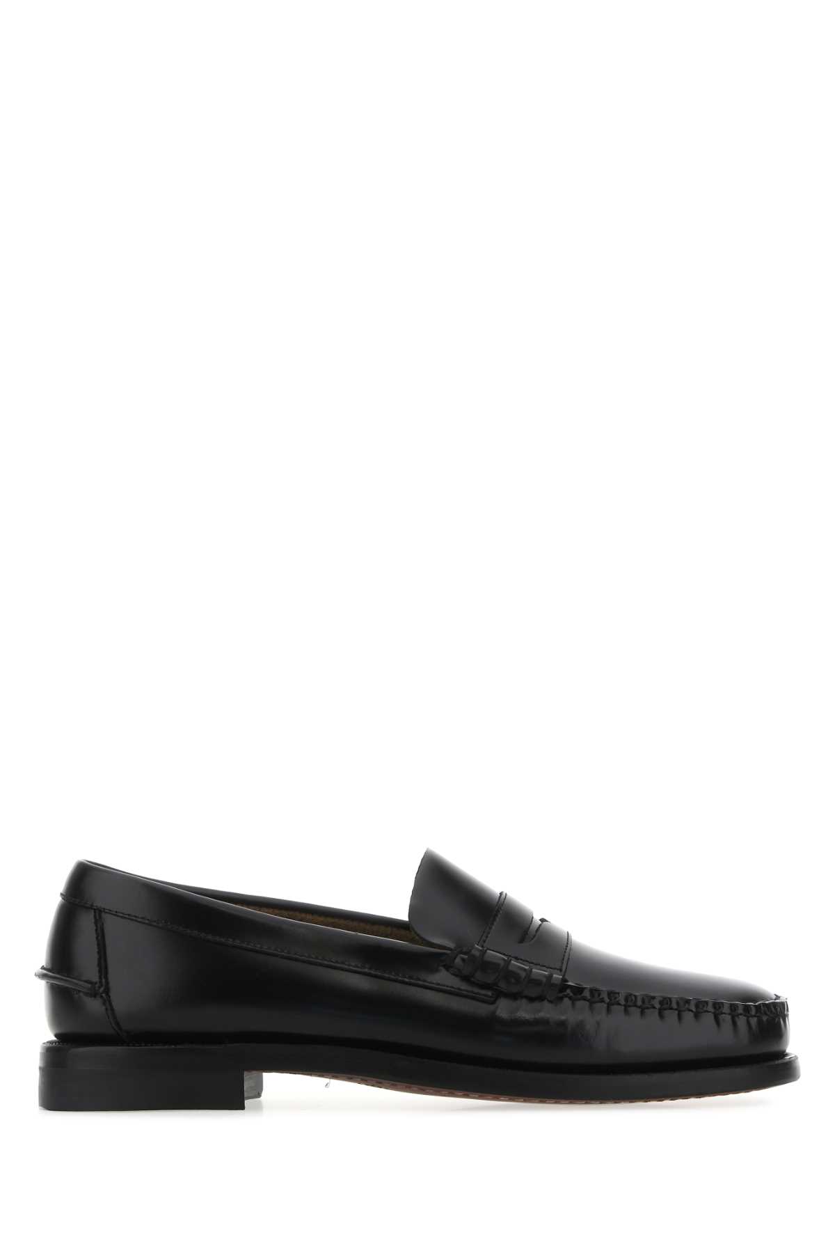 Sebago 黑色皮革经典Dan乐福鞋