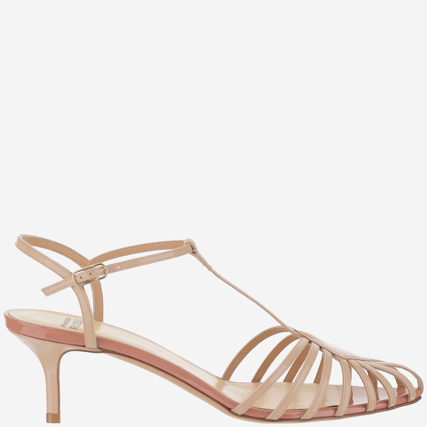 Francesco Russo Shiny Leather Cage Sandals