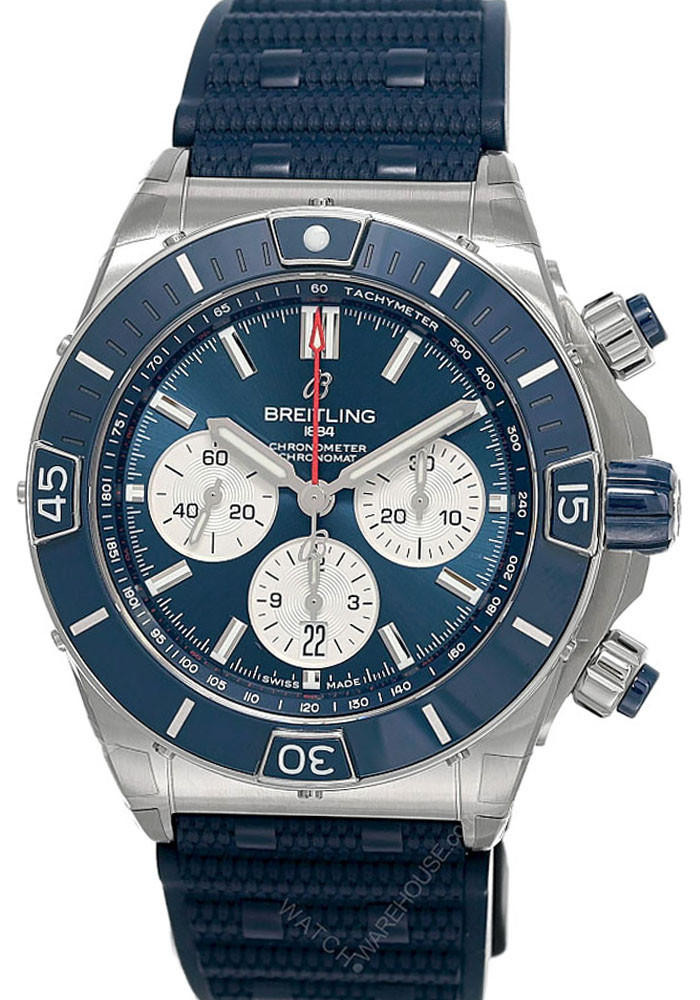 BREITLING Super Chronomat B01 44MM AUTO Rubber Men's Watch AB0136161C1S1