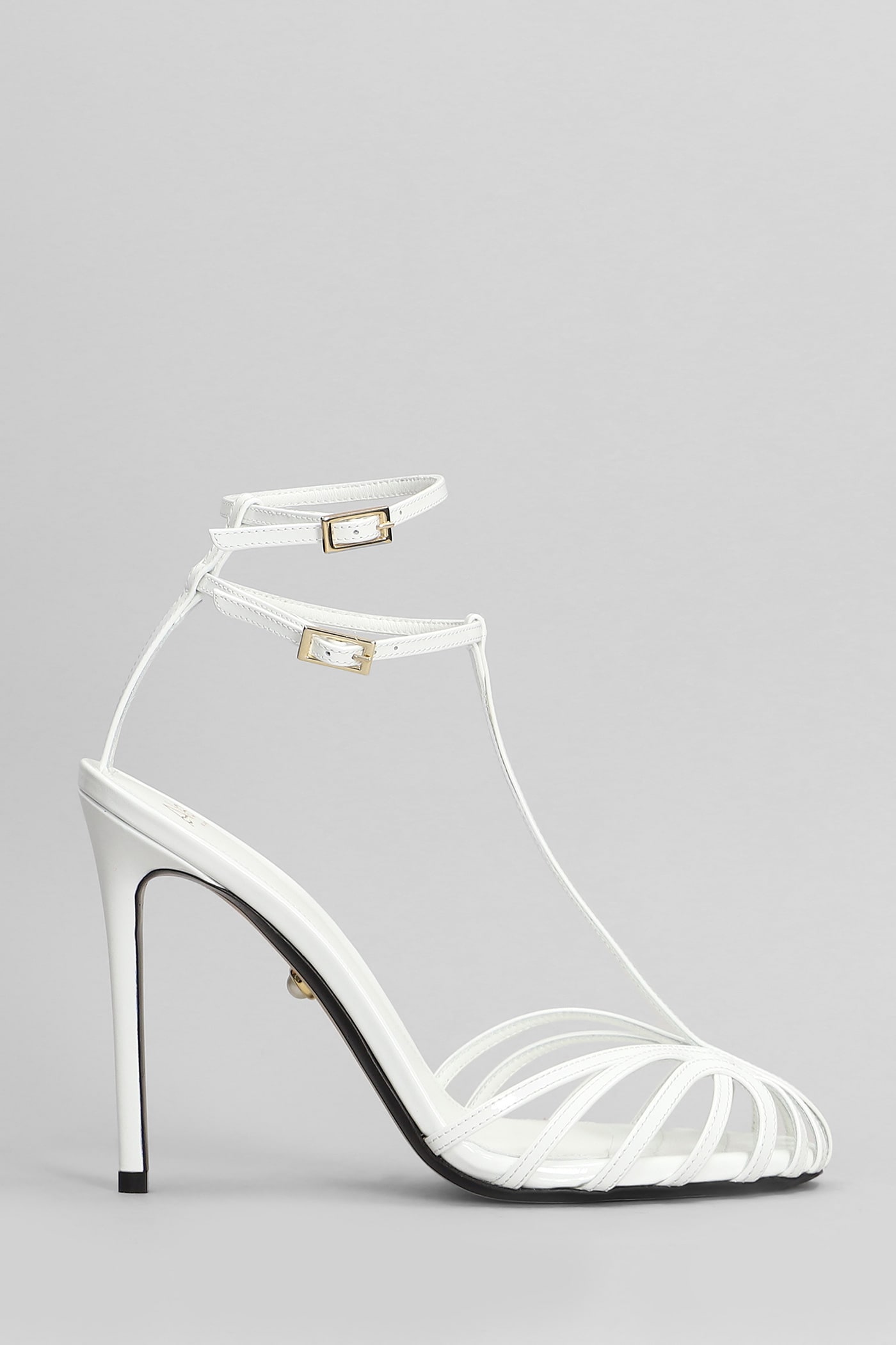 Alevì Stella 110 Sandals In White Patent Leather