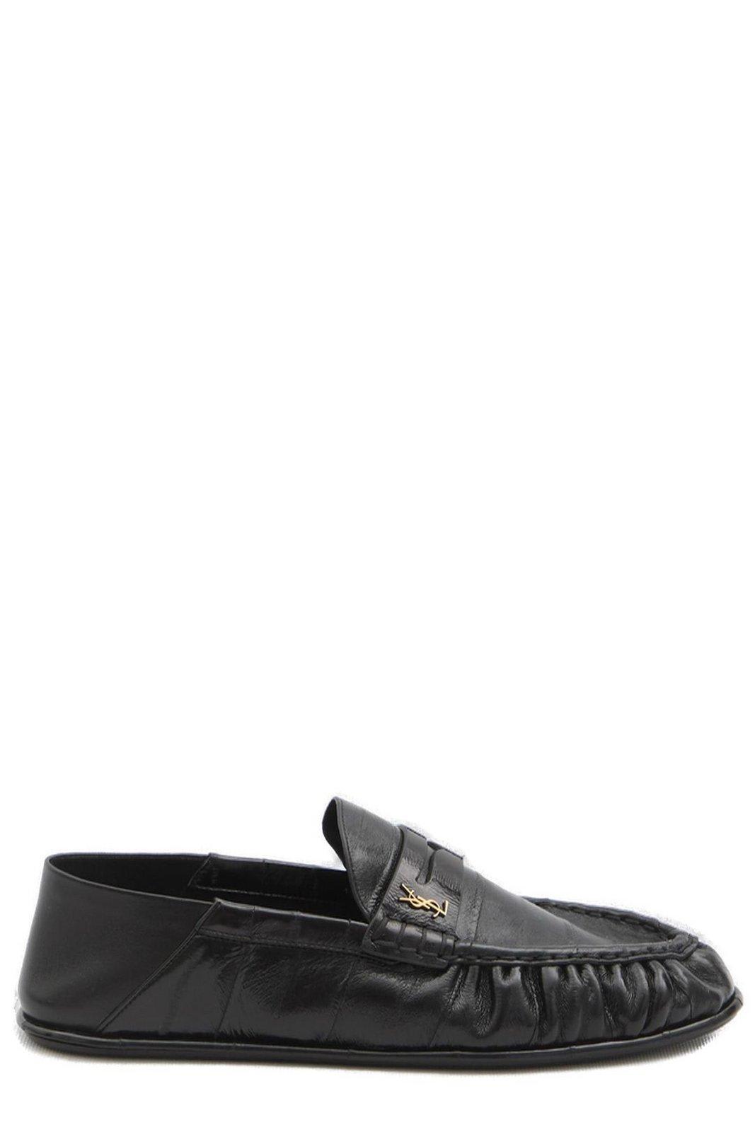 Saint Laurent Logo金属牌套脚乐福鞋