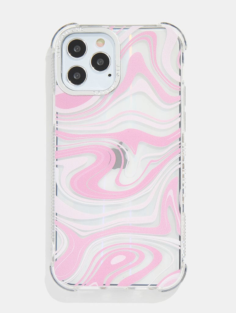 Baby Pink Swirl Holo Shock i Phone Case, i Phone X/XS / 11 Pro Case
