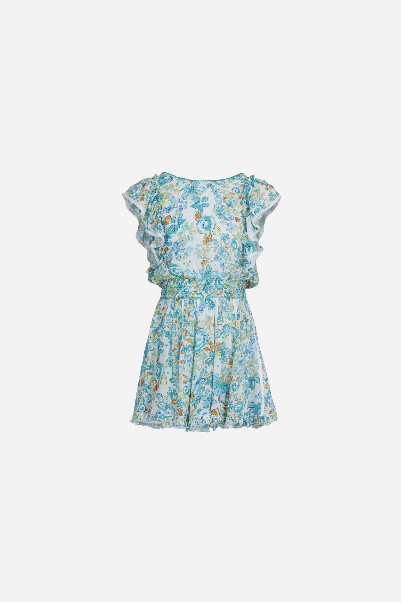 Mini Dress Kikka for girls - Mint Garden Rose