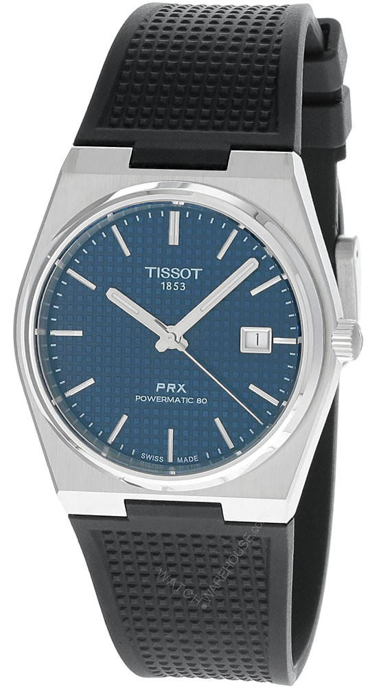 TISSOT PRX 40MM Powermatic 80 Blue Dial Rubber Men's Watch T137.407.17.041.00 / T1374071704100