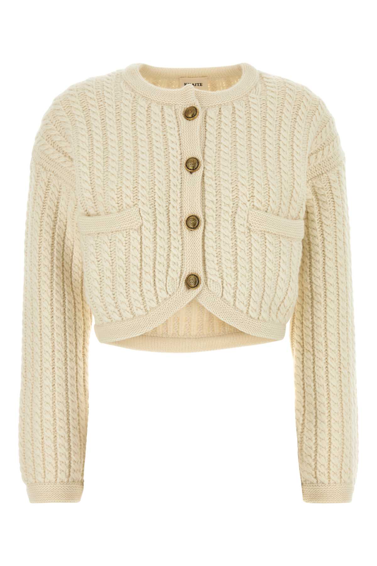 Khaite Cream Cashmere Blend Balser Cardigan