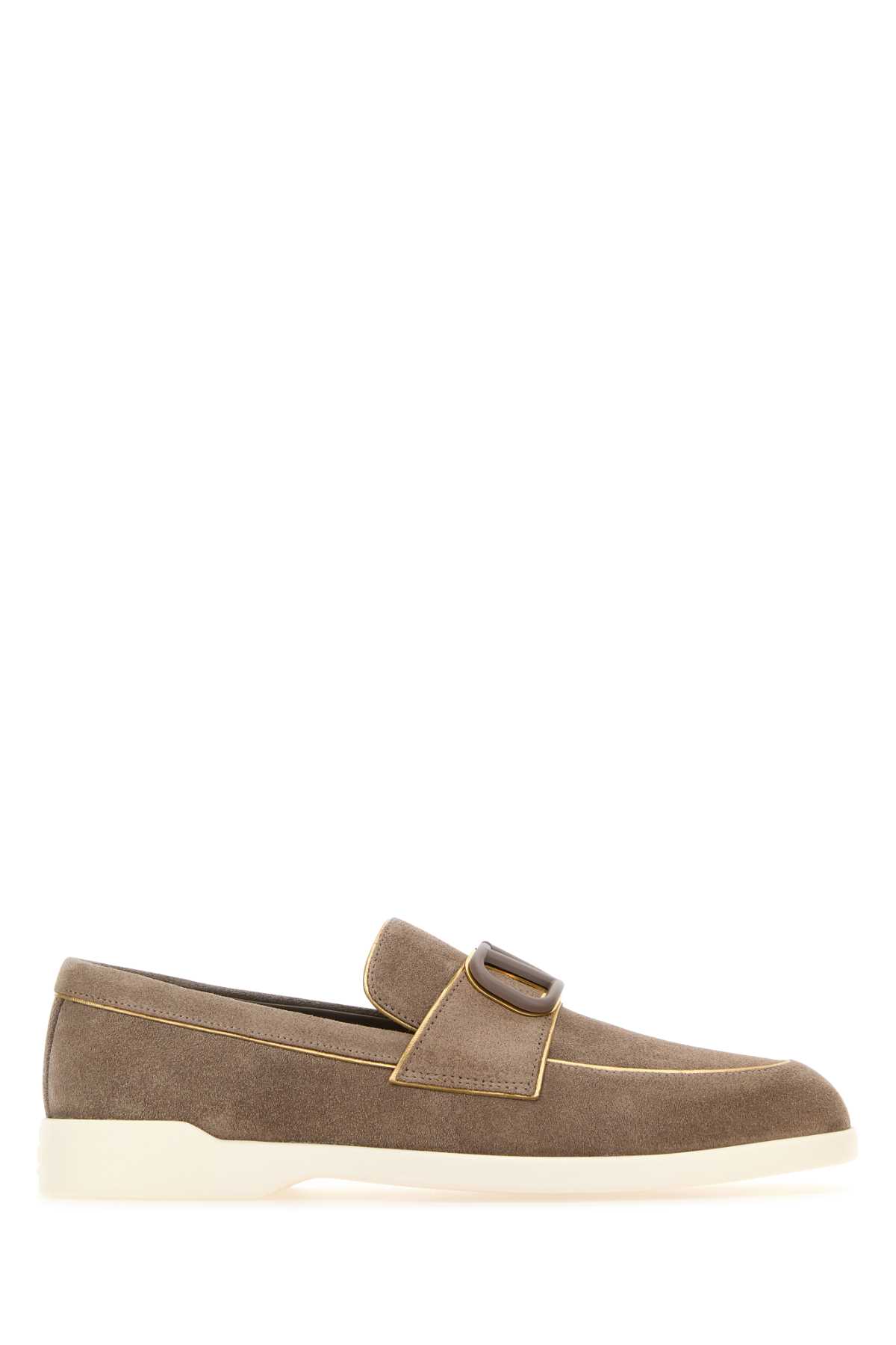 Valentino Garavani Dove Grey Suede Vlogo Loafers