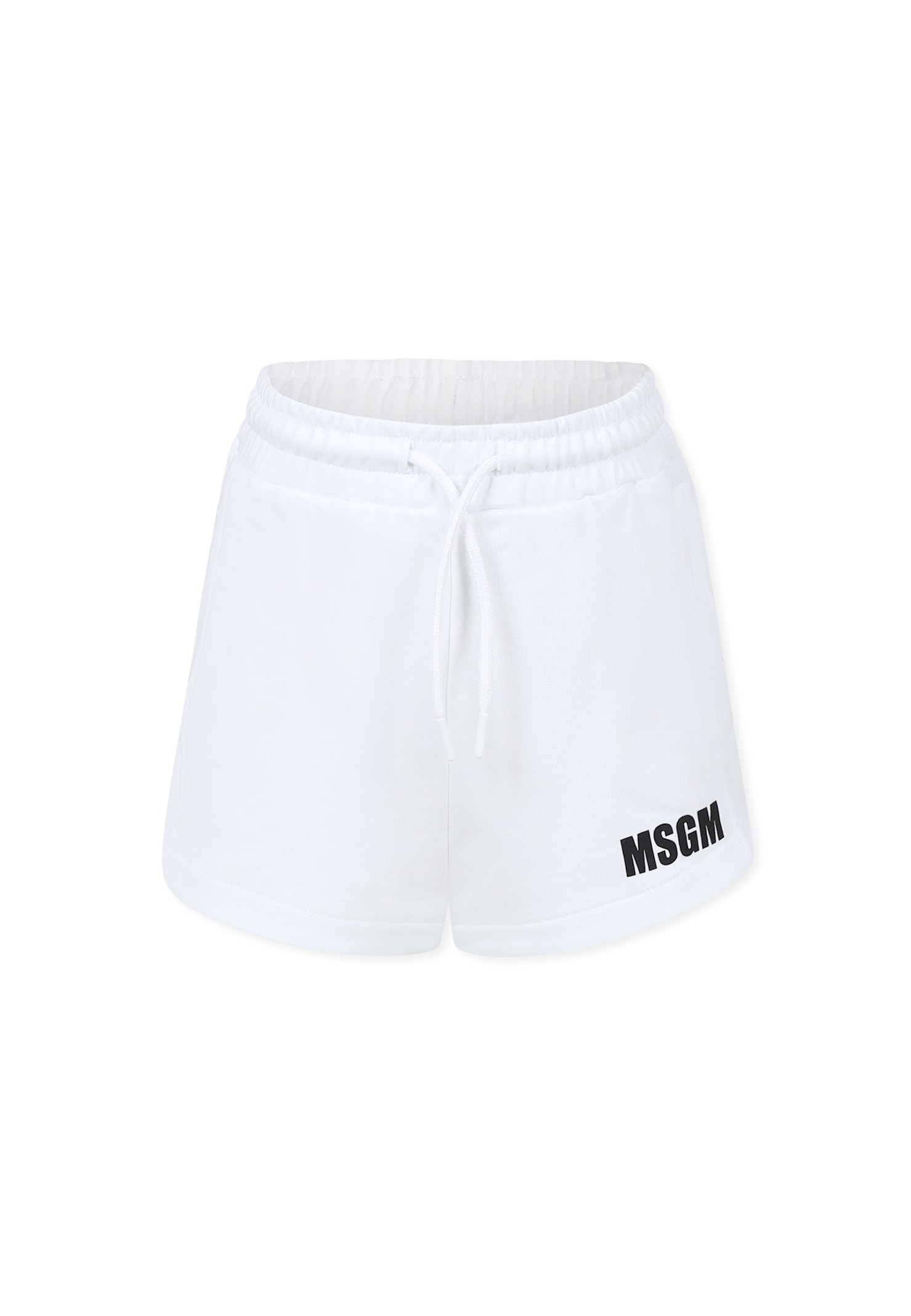 MSGM White Shorts For Girl With Logo
