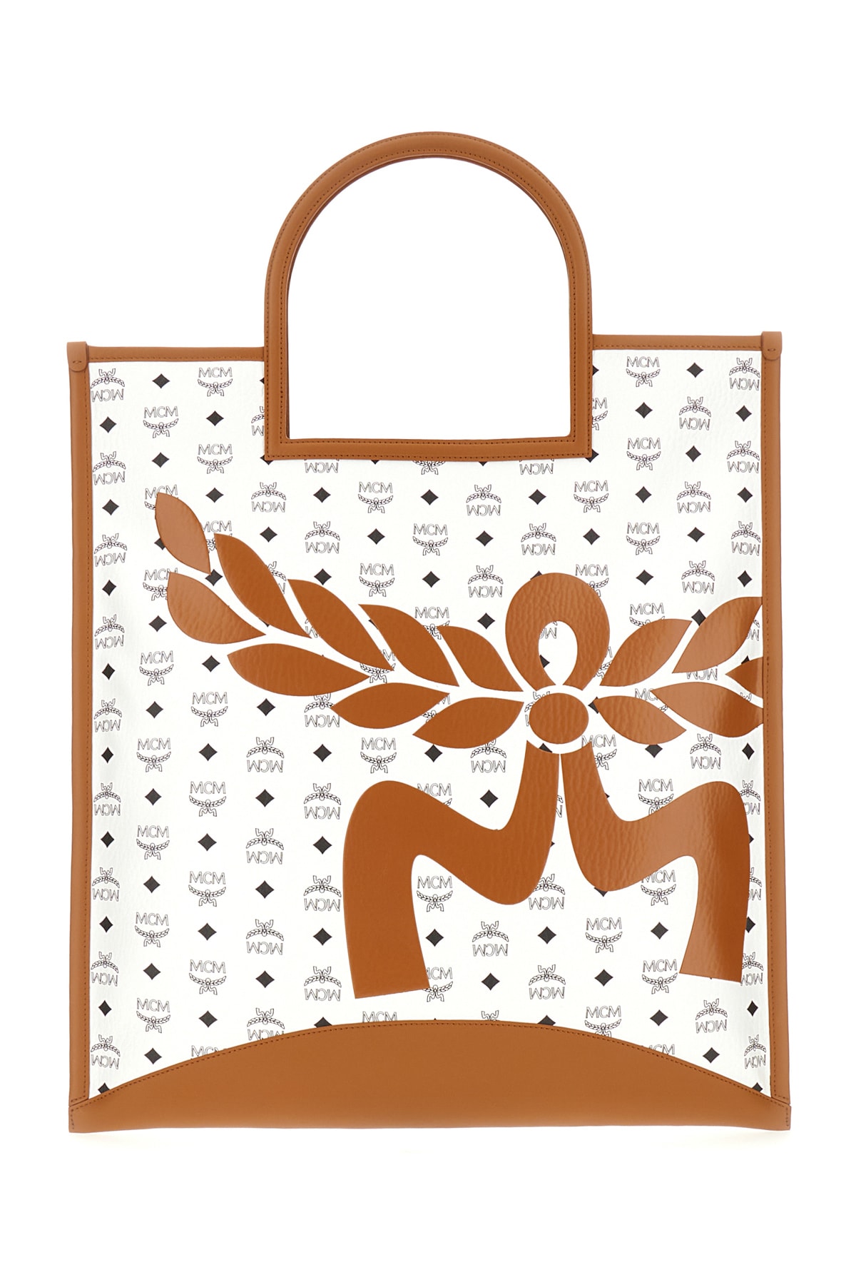 MCM Printed Canvas Shopping Bag