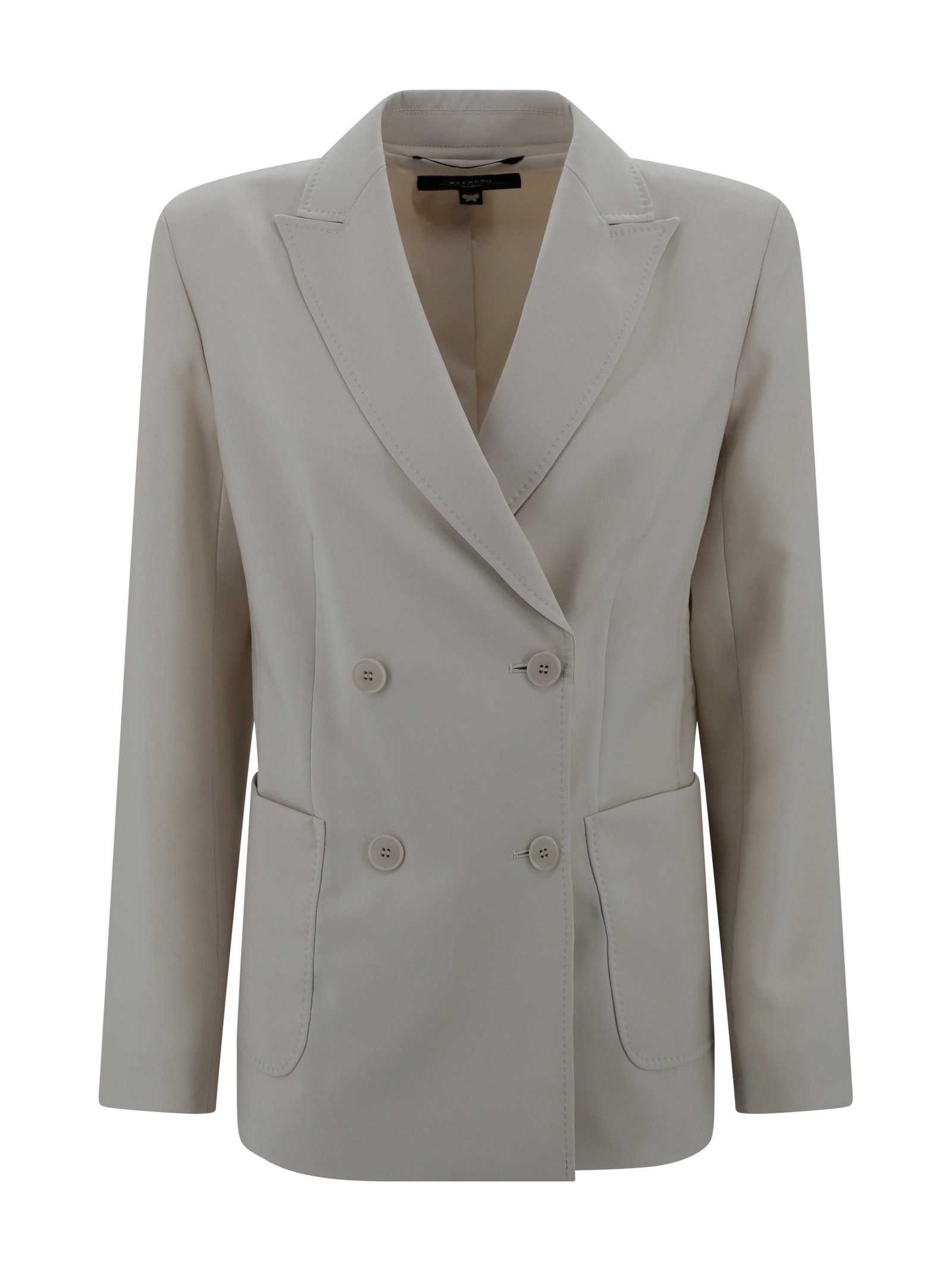Weekend Max Mara Double-breasted Stretch Wool Blazer