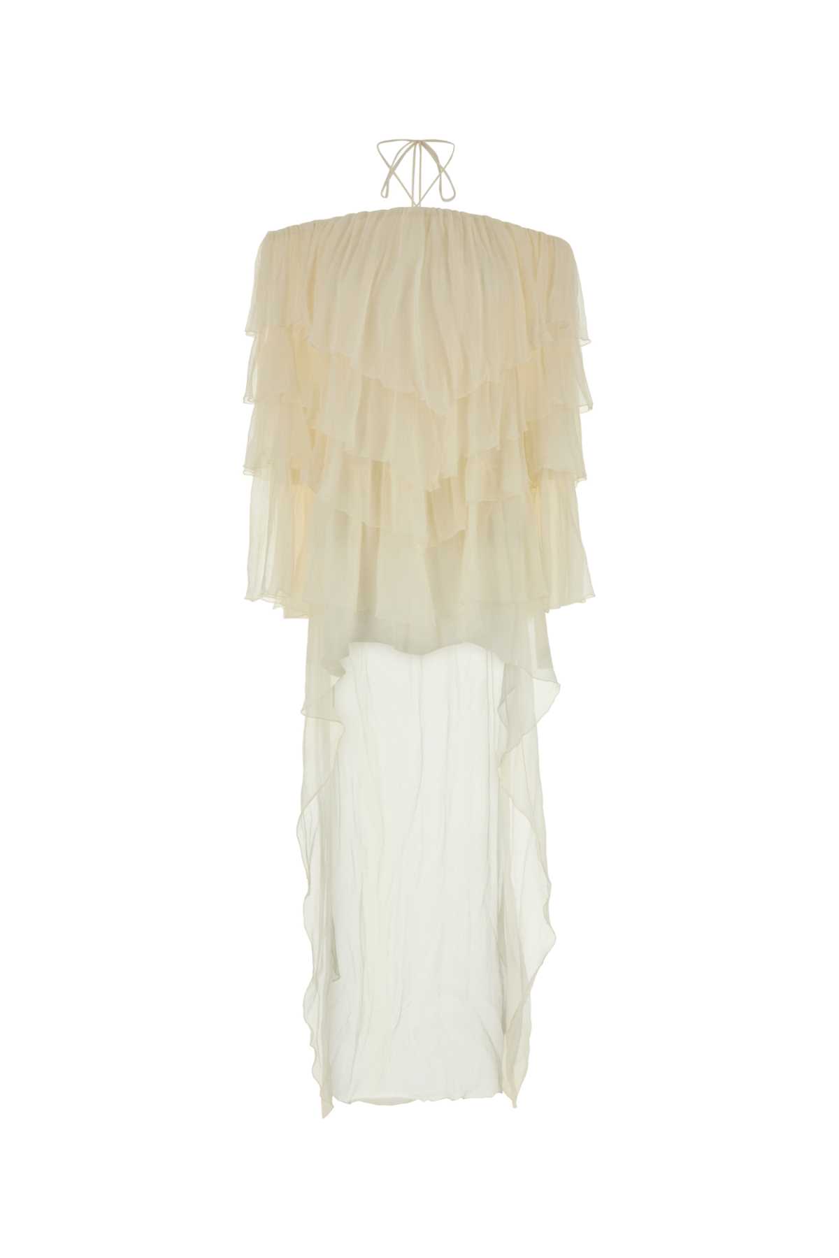 Blumarine Ivory Crepe Dress
