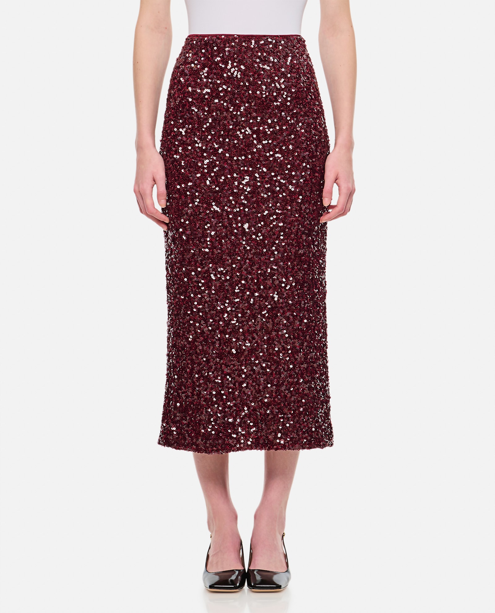 Rotate by Birger Christensen Sequin Midi Pencil Skirt