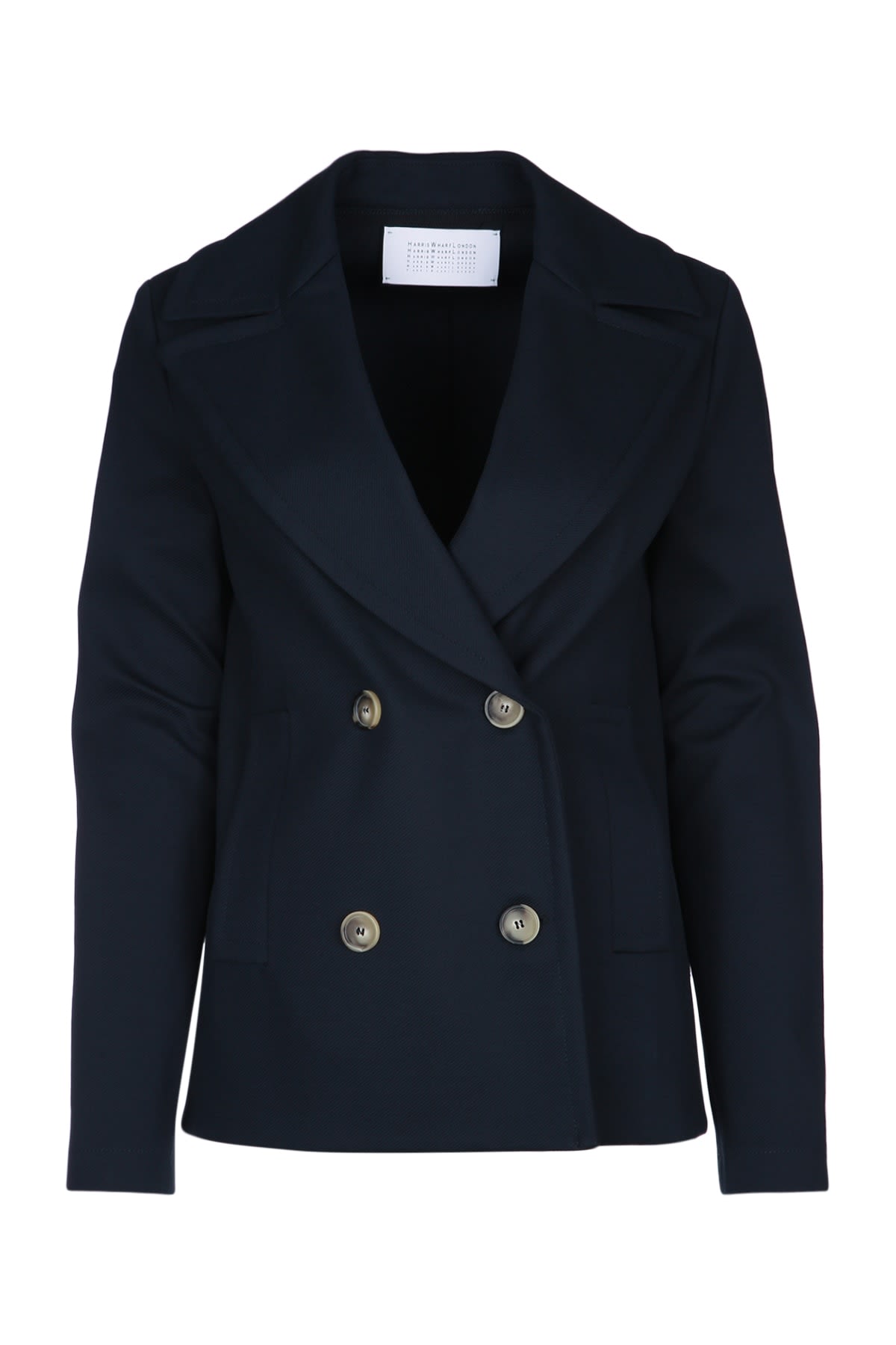 Harris Wharf London Women Peacoat Diagonal Crafted With Loro Piana Fab
