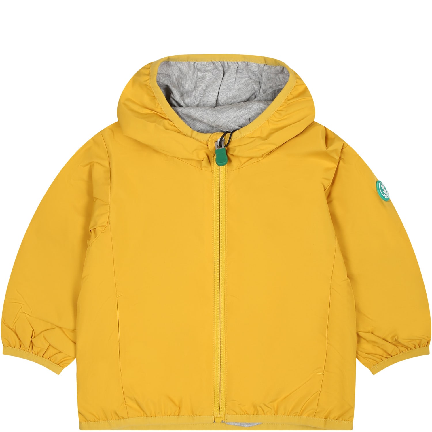 Save the Duck Yellow Coco Windbreaker For Kids With Logo