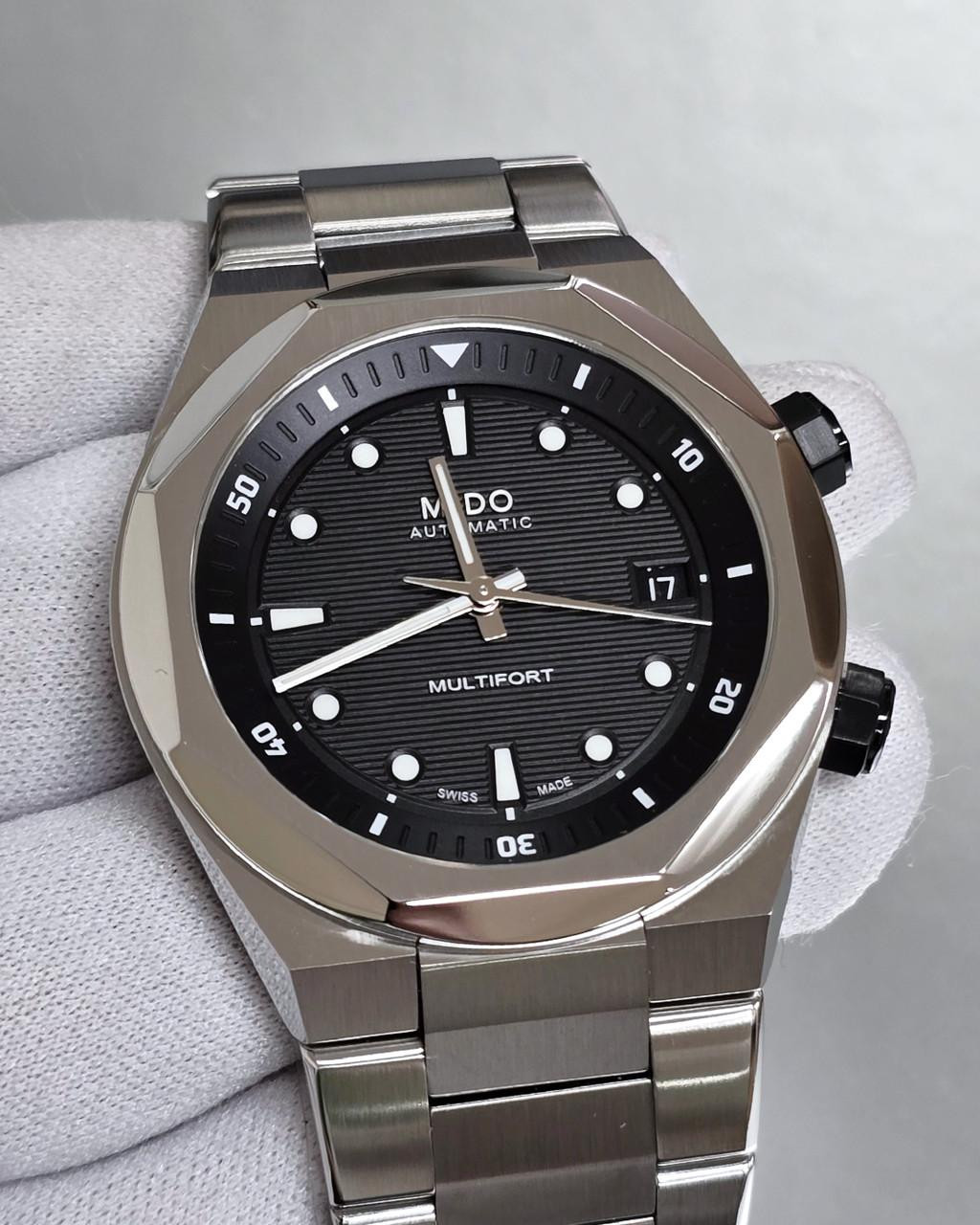 MIDO Multifort 8 Two Crowns Automatic 40 MM Black Dial Men's Watch M0475071105100 / M047.507.11.051.00