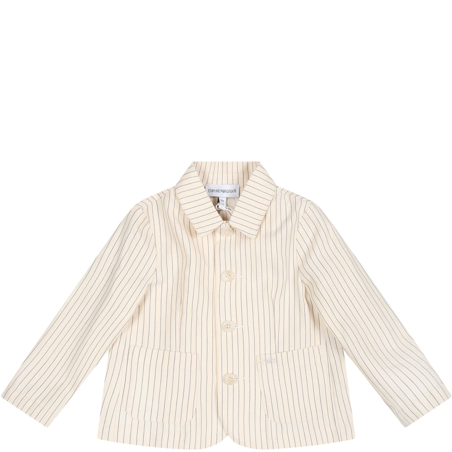 Emporio Armani Ivory Jacket For Baby Boy