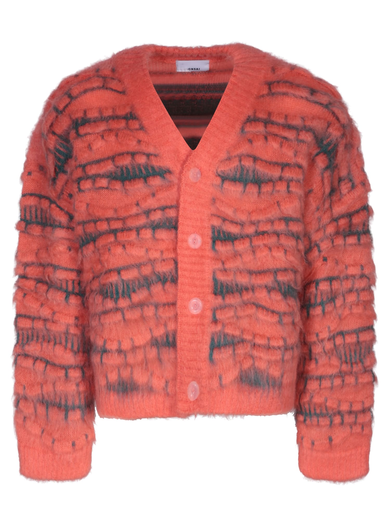 Bonsai 3d Mohair Orange Cardigan