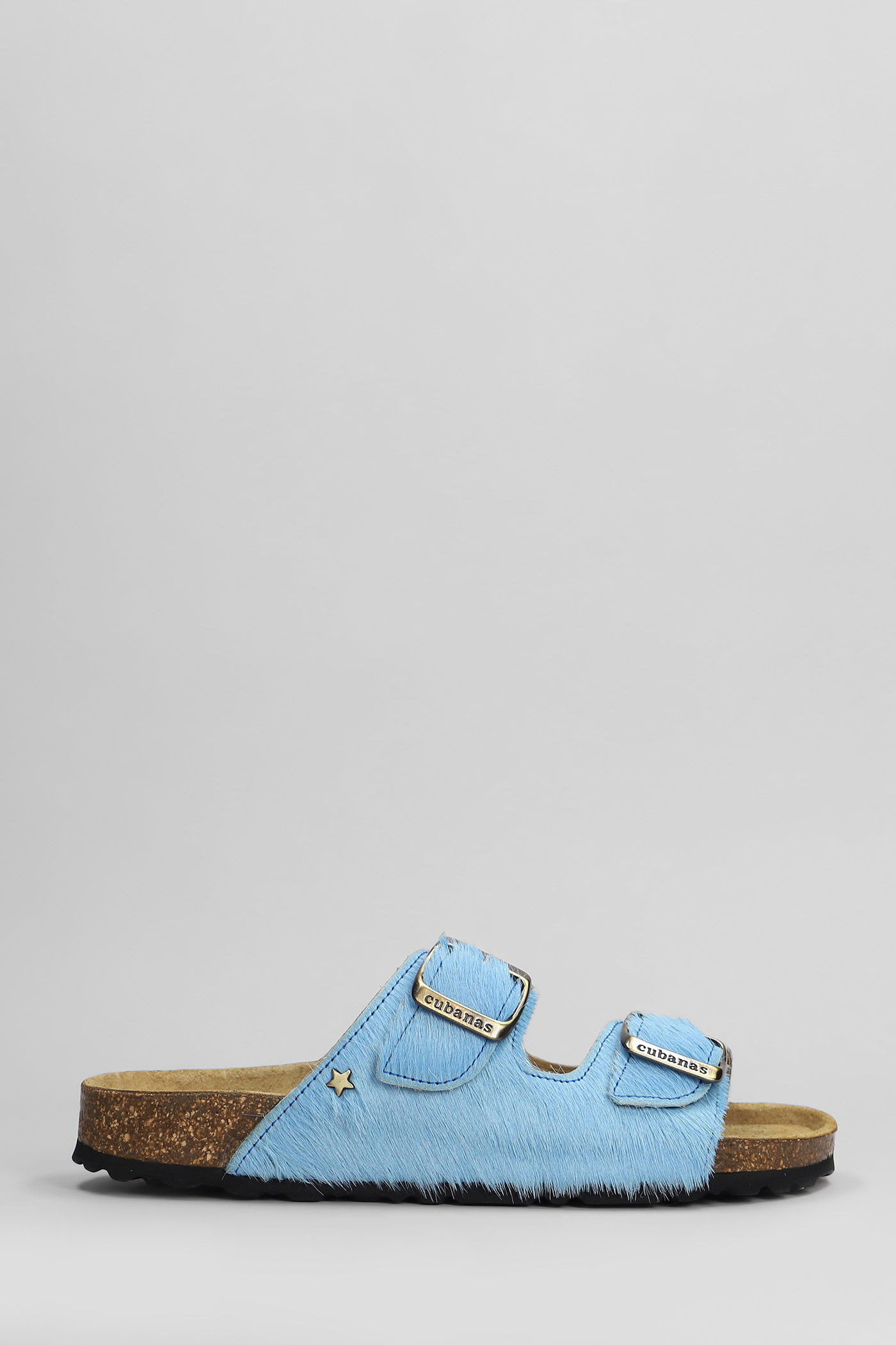 Cubanas Amalia Flats In Cyan Pony Skin