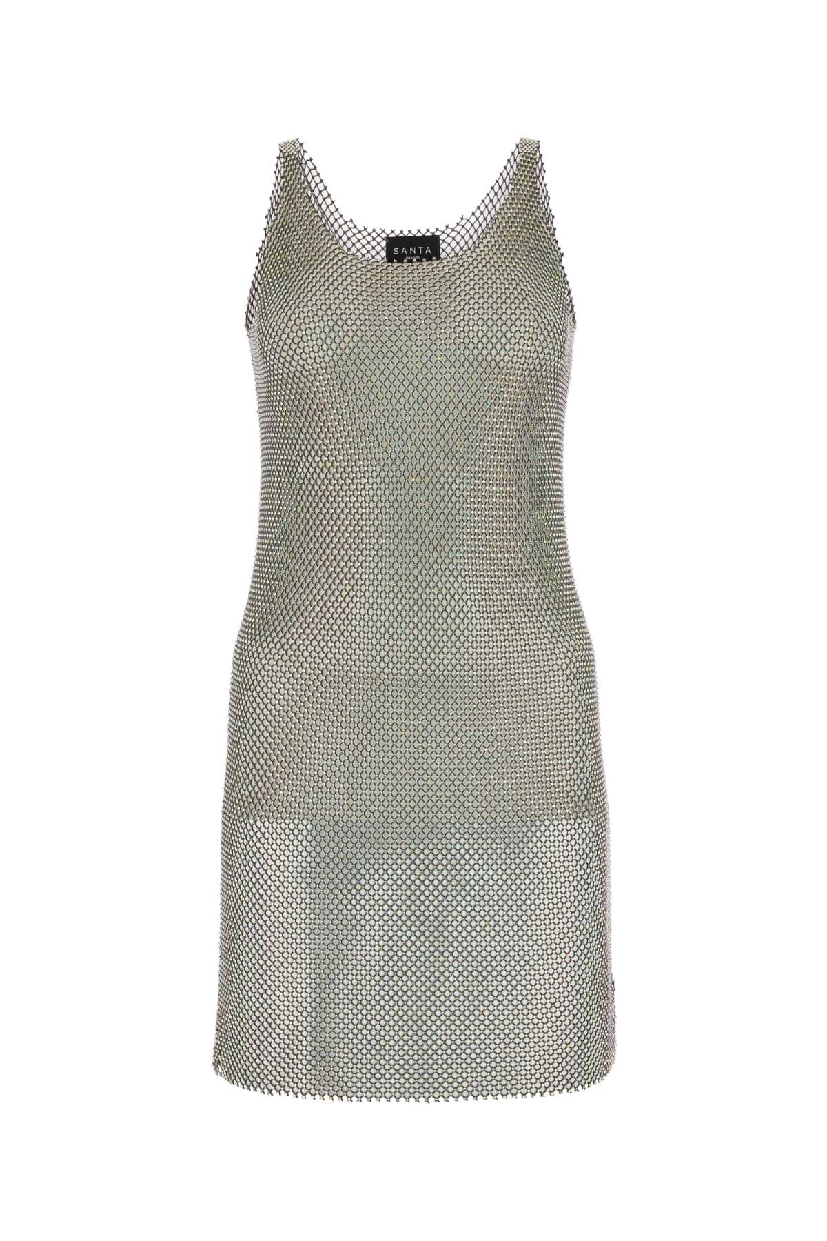 Santa Brands Dove Grey Mesh Mini Dress