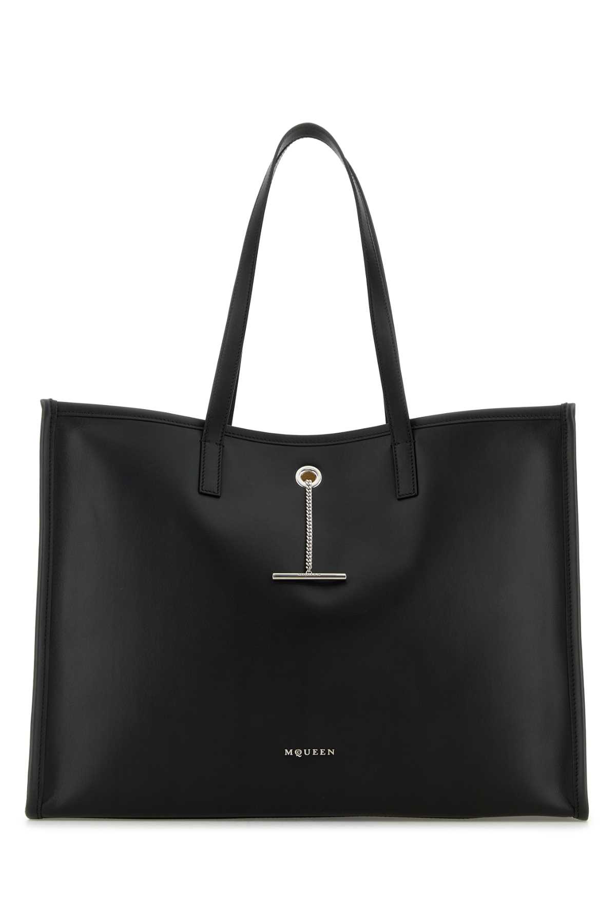 Alexander McQueen Black Leather Shopping Bag