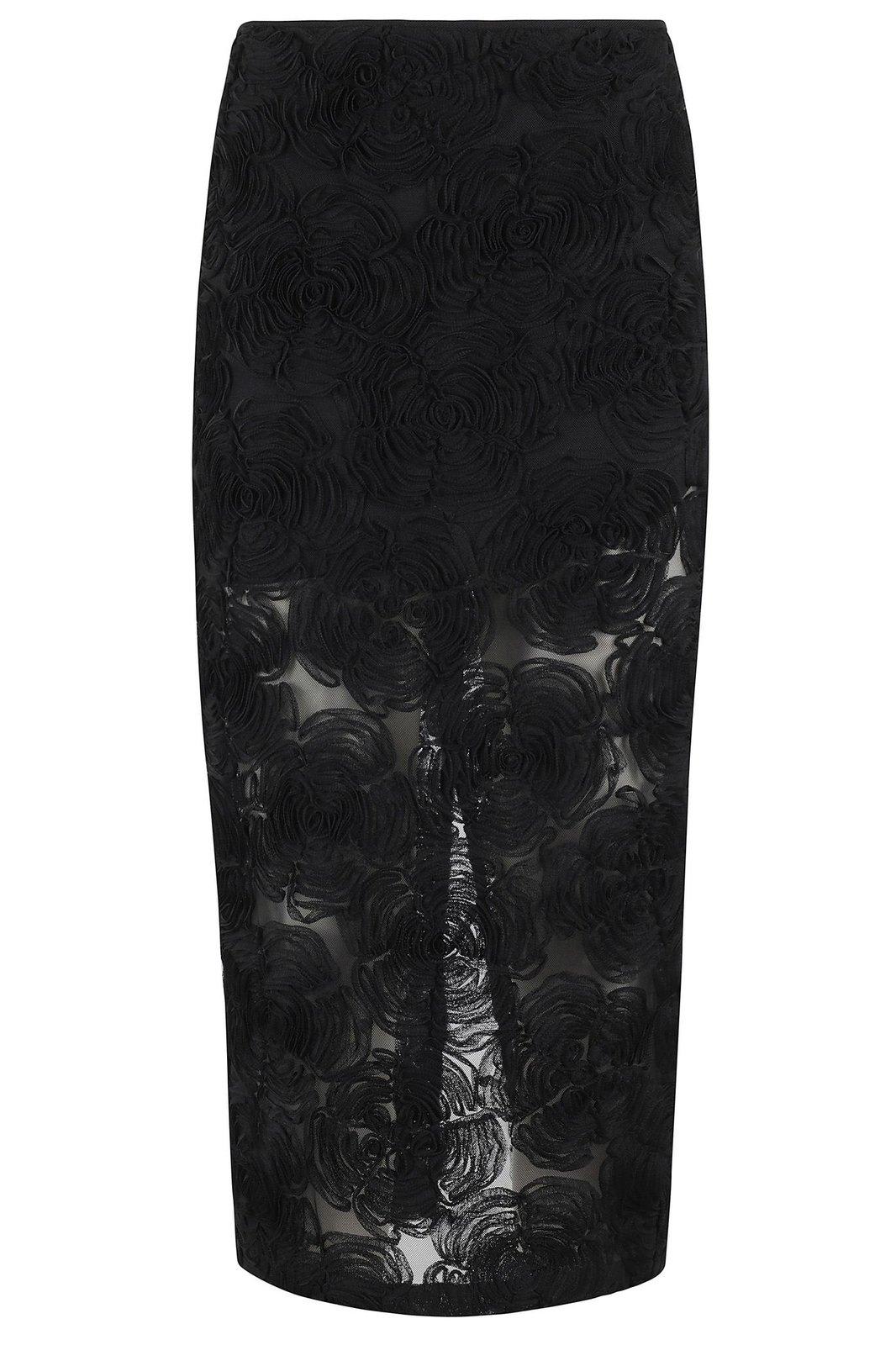 Rotate by Birger Christensen Flower Mesh Pencil Skirt