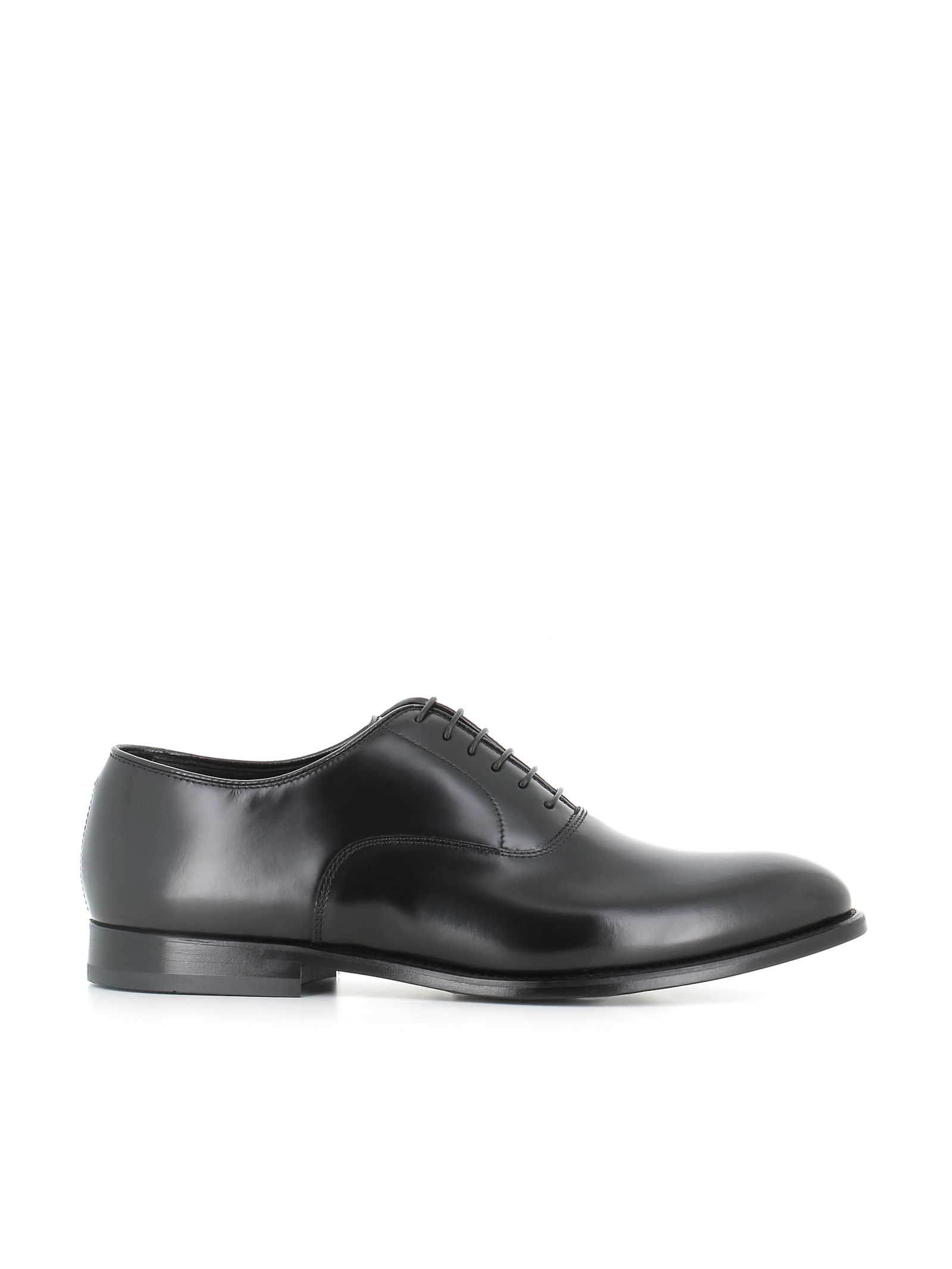 Doucal's Black Leather Oxford Shoes