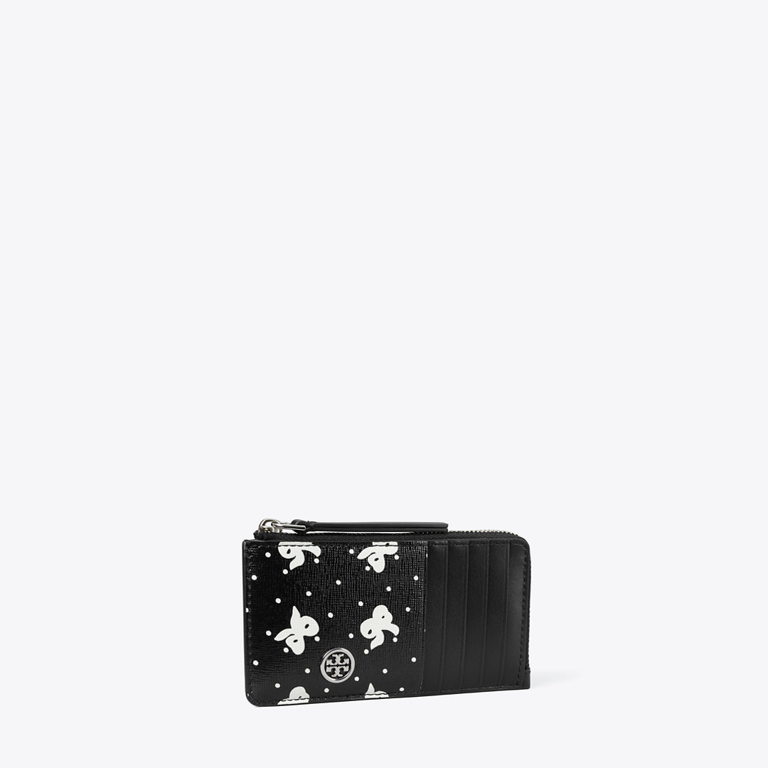 Tory Burch Robinson Printed Top-Zip Card Case