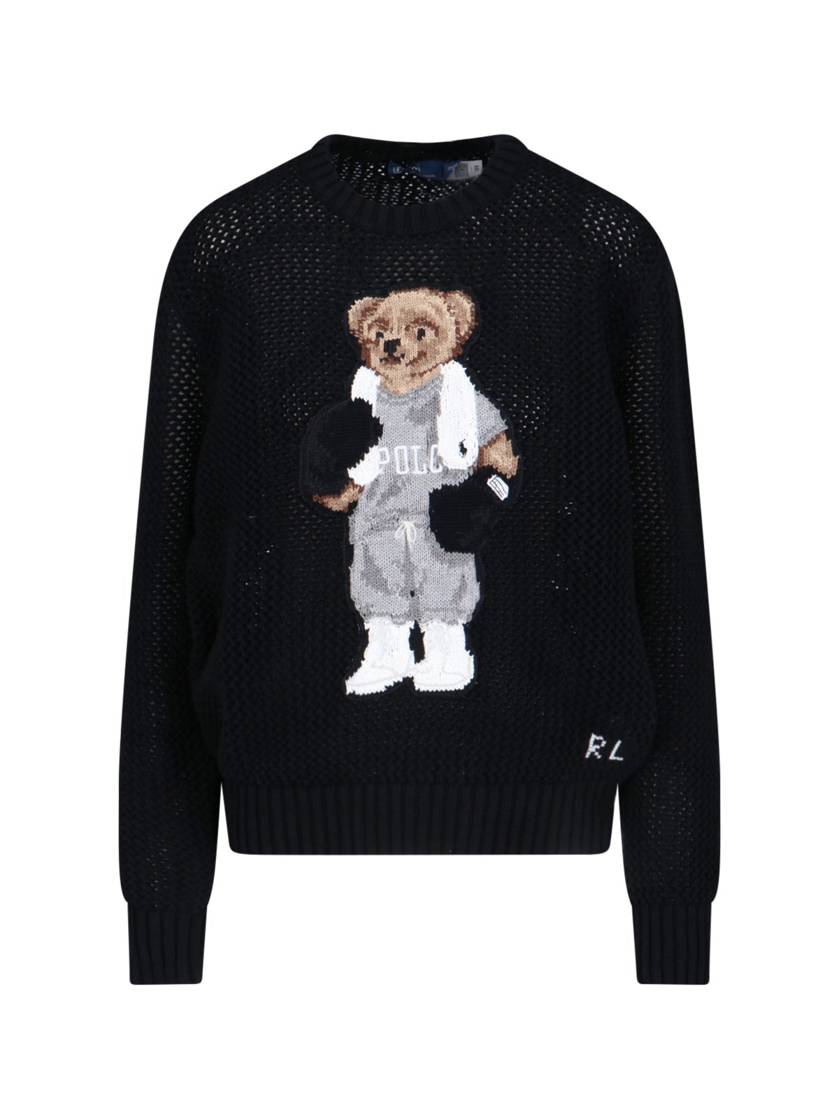 Polo Ralph Lauren 'Polo Bear' Openwork Sweater