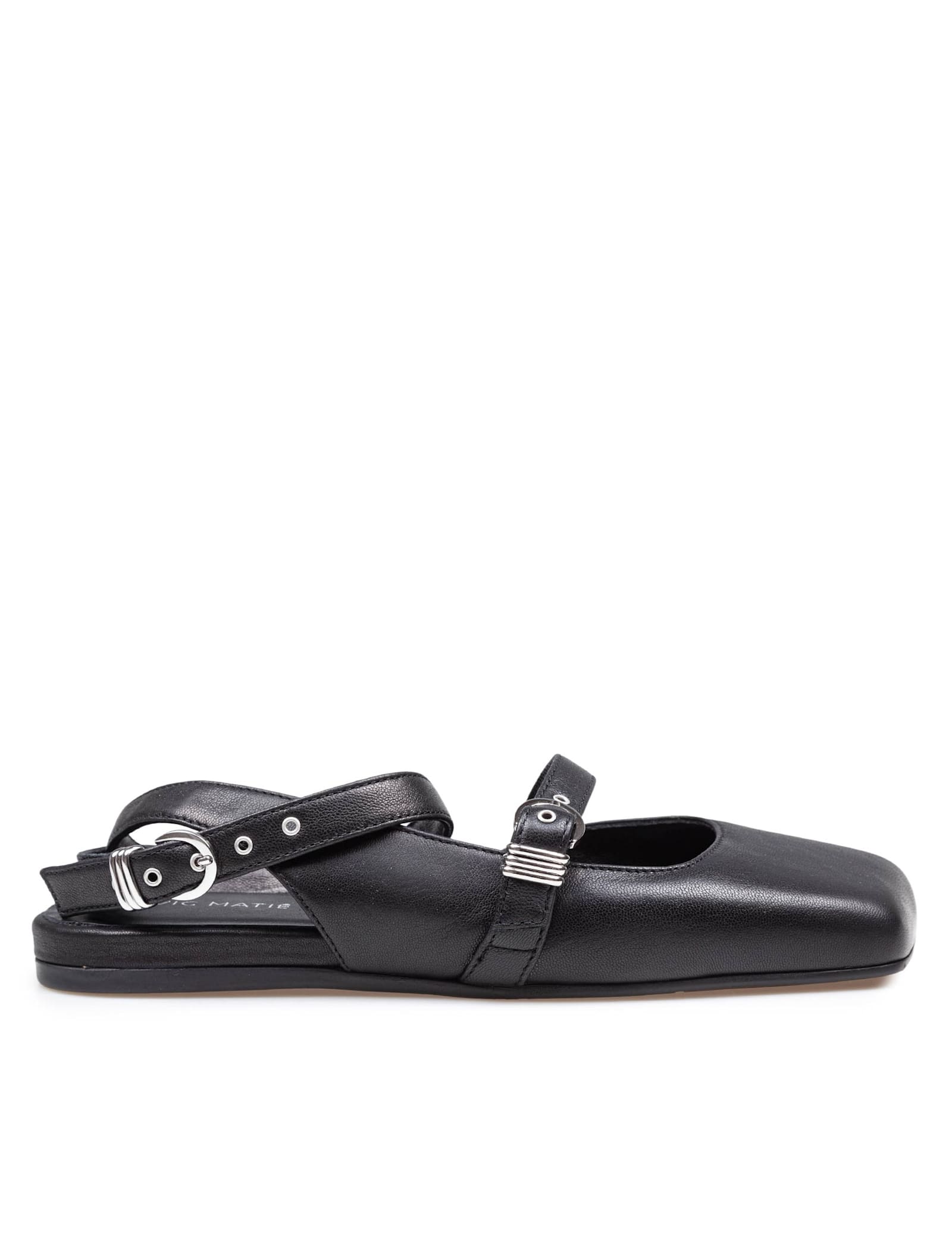 Vic Matié Square Closed Chanel Ballerina Shoe In Nappa Color Black