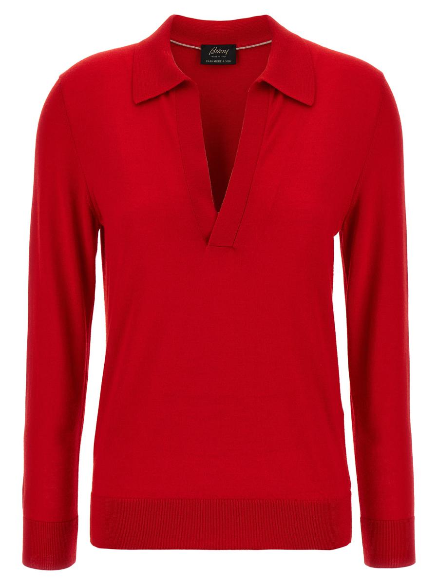 Brioni Cashmere And Silk Polo Shirt