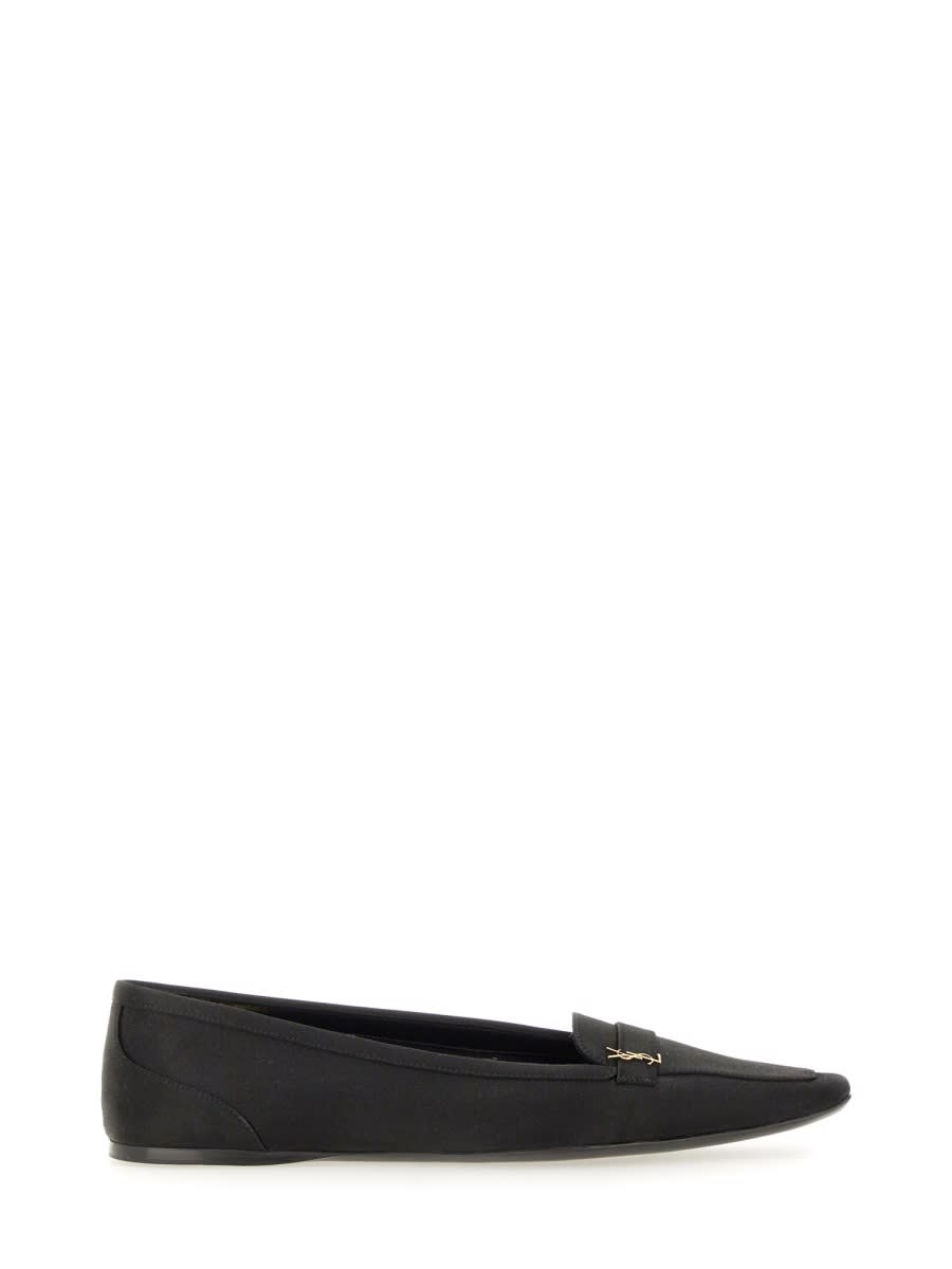 Saint Laurent Crepe Satin poppy Ballerina
