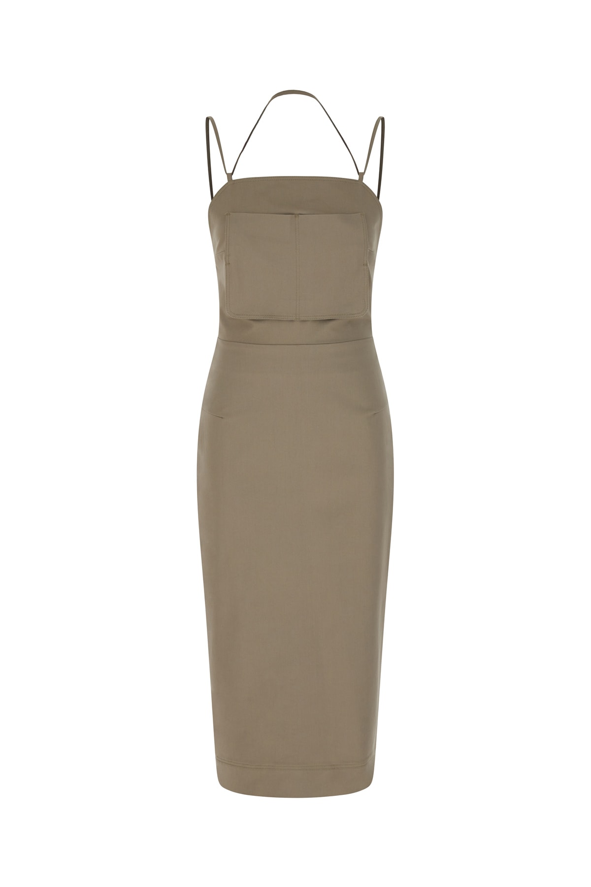 Max Mara Dove Grey Stretch Cotton Workwear Dress